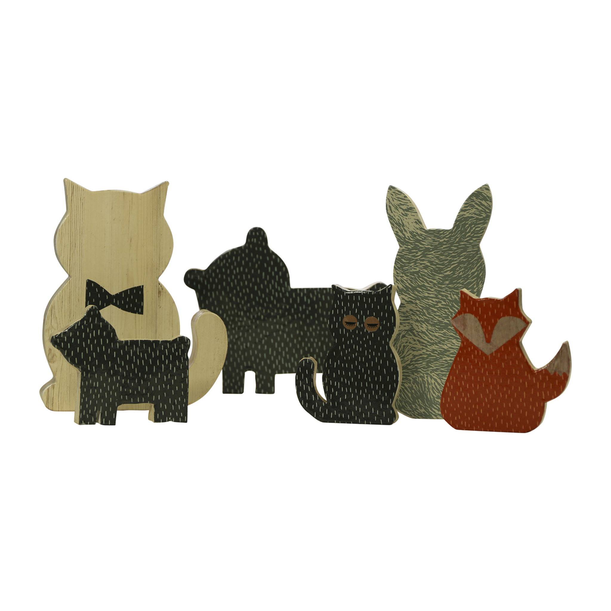 Décopatch 3x Weißes Pappmaché, Silhouette, Bär, 2,5x20,5x16,5 cm - Weiß AC444O