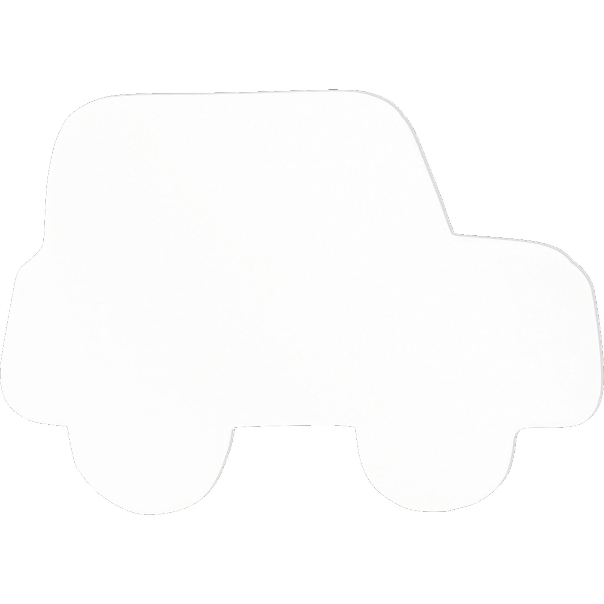 Décopatch 3x Weißes Pappmaché, Silhouette, Auto, 2,5x20,5x14,5 cm - Weiß AC448O