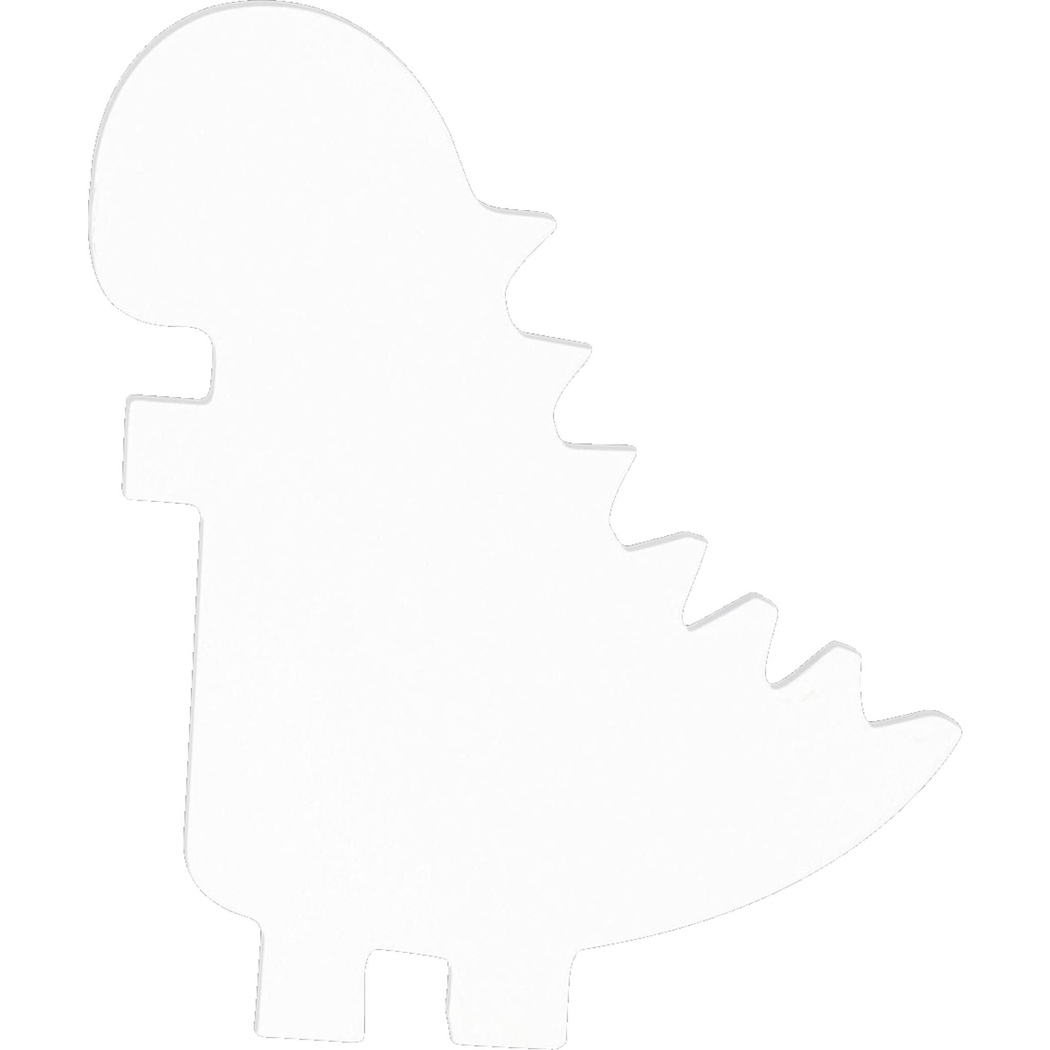 Décopatch 3x weißes Pappmaché Silhouette Dinosaurier 2,5x17,5x20,5cm Weiß AC446O