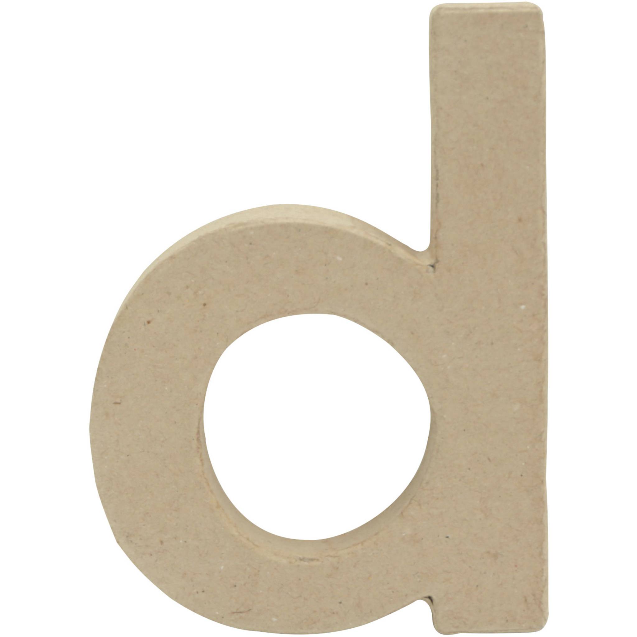Décopatch 5x Pappmaché Kraft kleiner Buchstabe d 1,5x8,5x12cm Kartonbraun AC816C