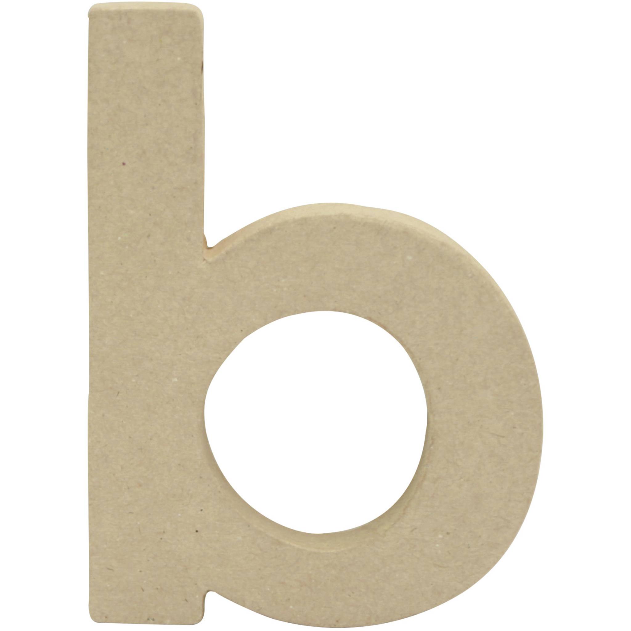 Décopatch 5x Pappmaché Kraft kleiner Buchstabe b 1,5x8,5x12cm Kartonbraun AC814C