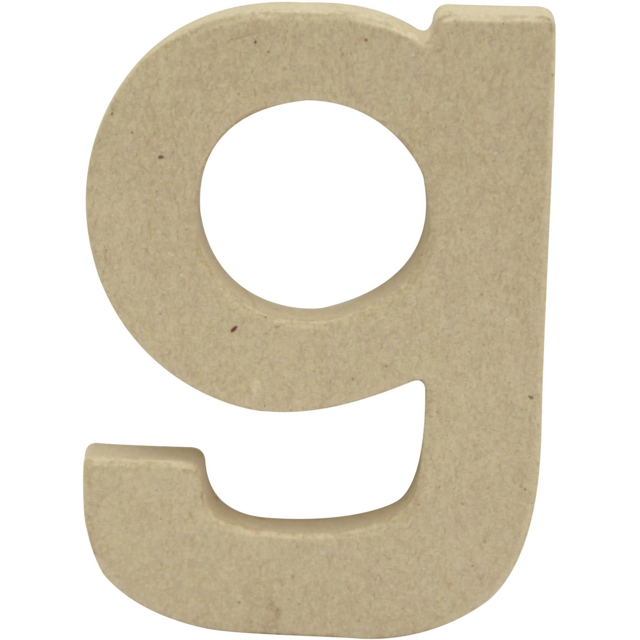 Décopatch 5x Pappmaché Kraft kleiner Buchstabe g 1,5x8,5x12cm Kartonbraun AC819C