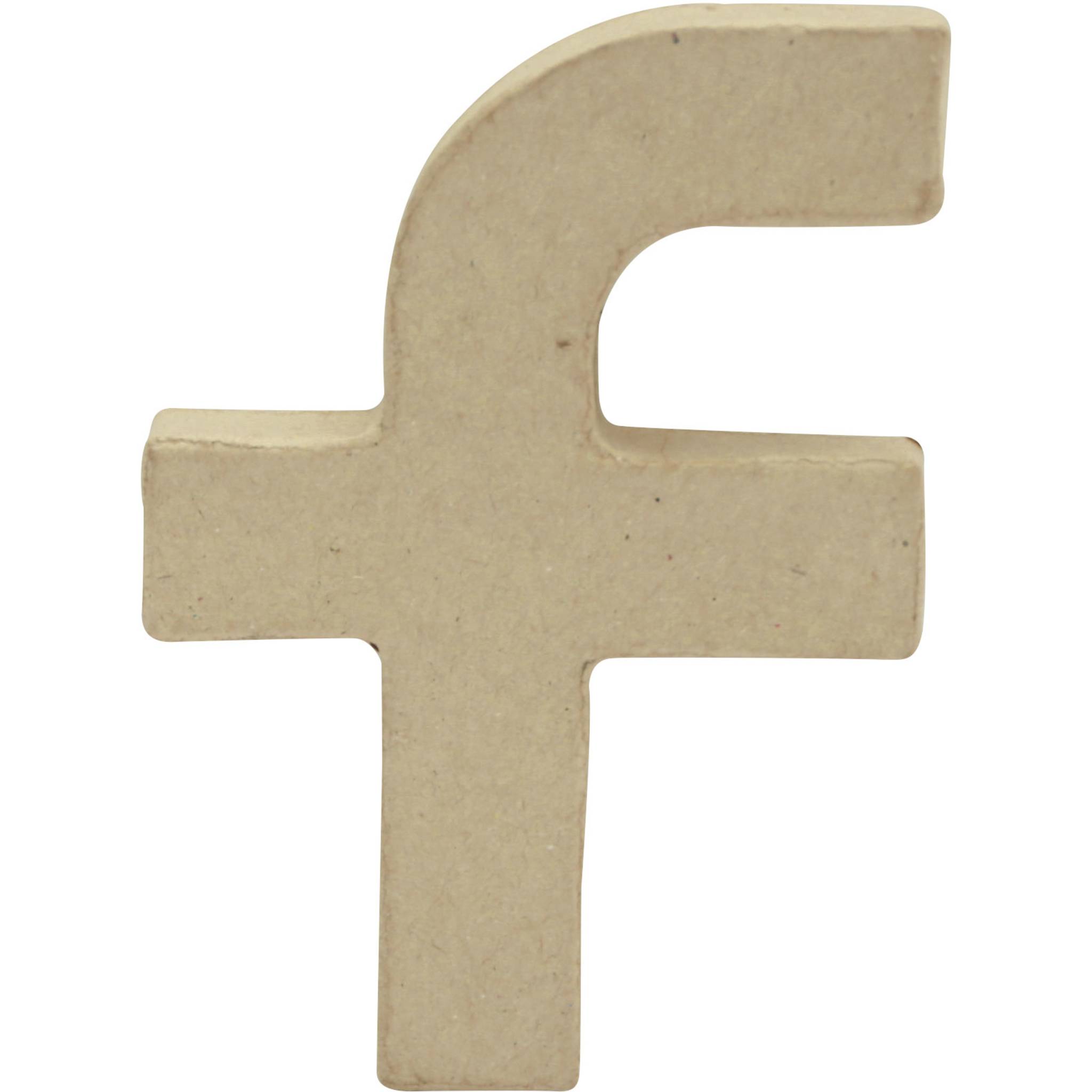 Décopatch 5x Pappmaché Kraft kleiner Buchstabe f 1,5x8,5x12cm Kartonbraun AC818C