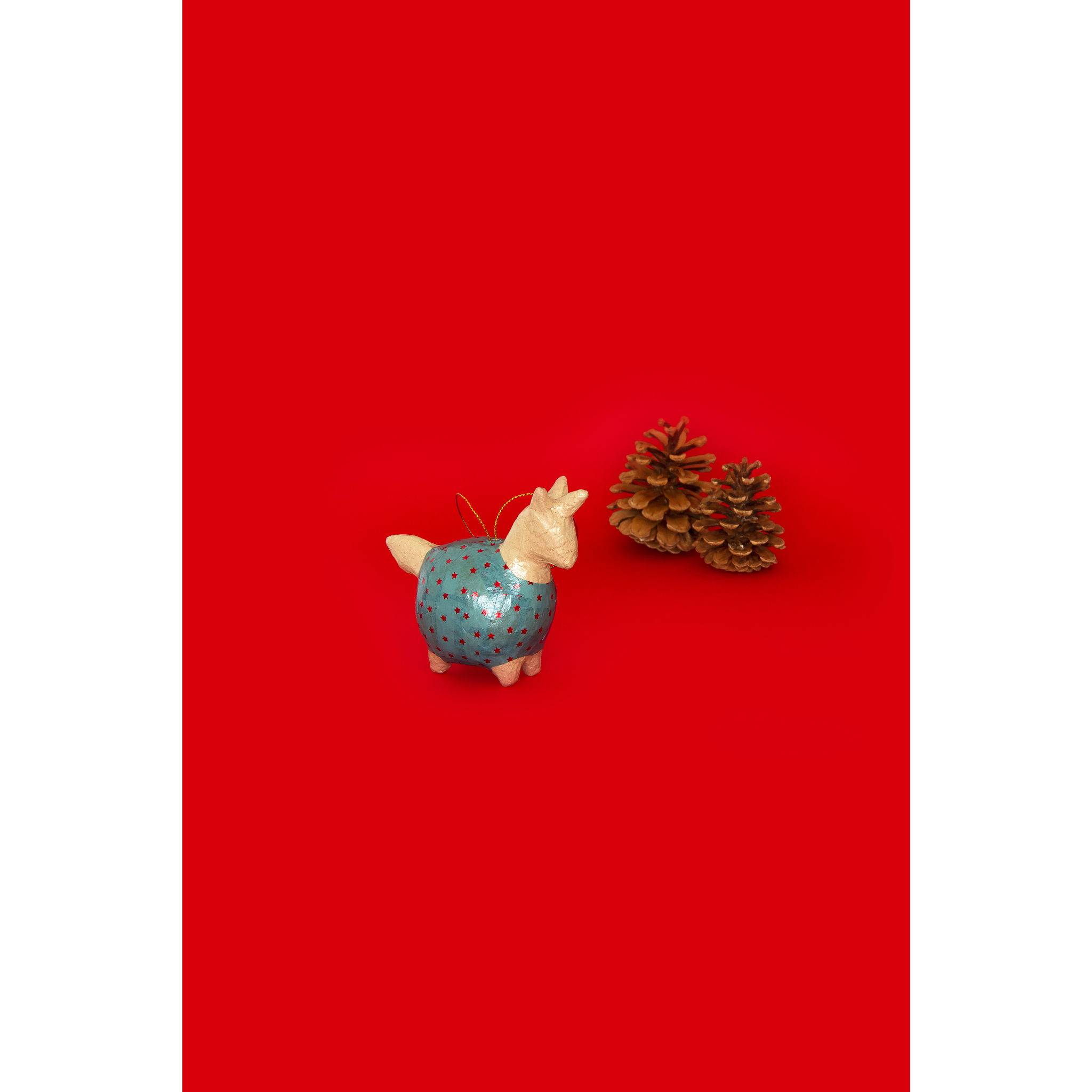 Décopatch 5x Braunes Pappmaché, Einhorn zum Aufhängen 11cm - Kartonbraun NO045C