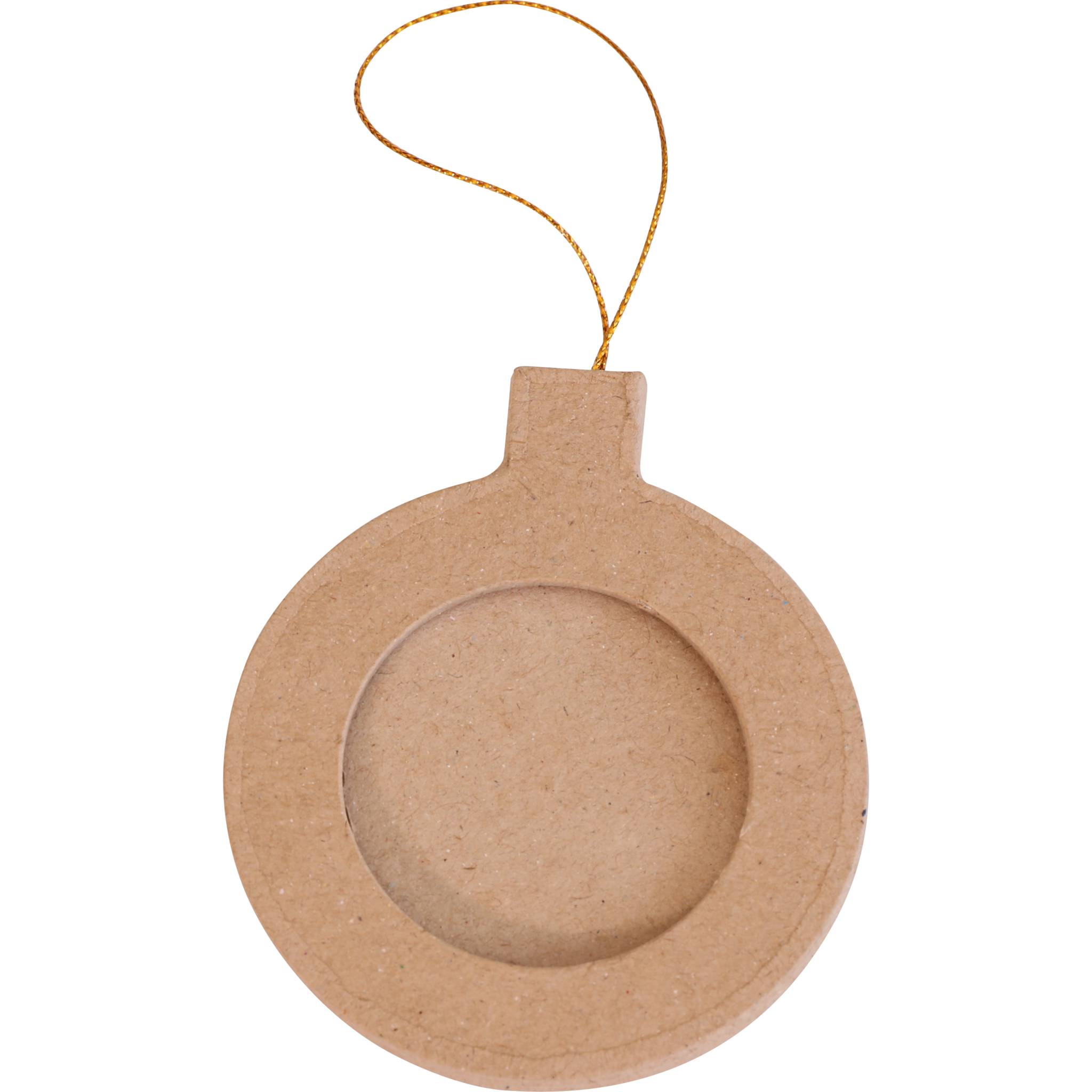 Décopatch 10x Pappmaché, runder Rahmen zum Aufhängen 9,5cm Kartonbraun NO050C