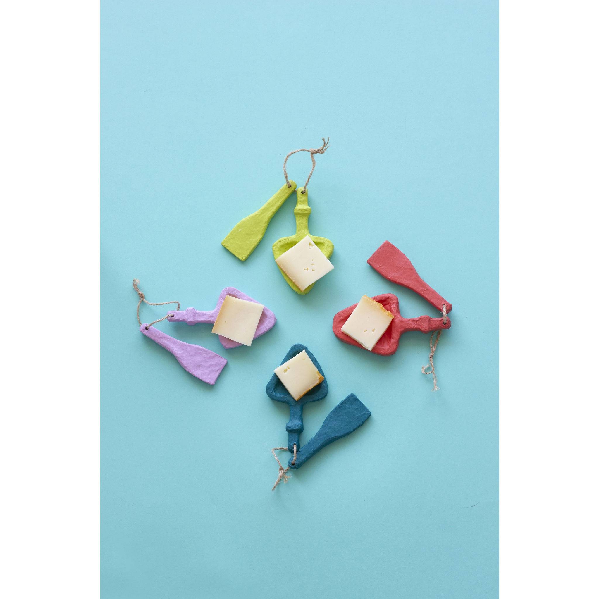 Décopatch 5x Pappmaché Pfännchen 10cm + Pfannenwender 8cm - Kartonbraun NO056C