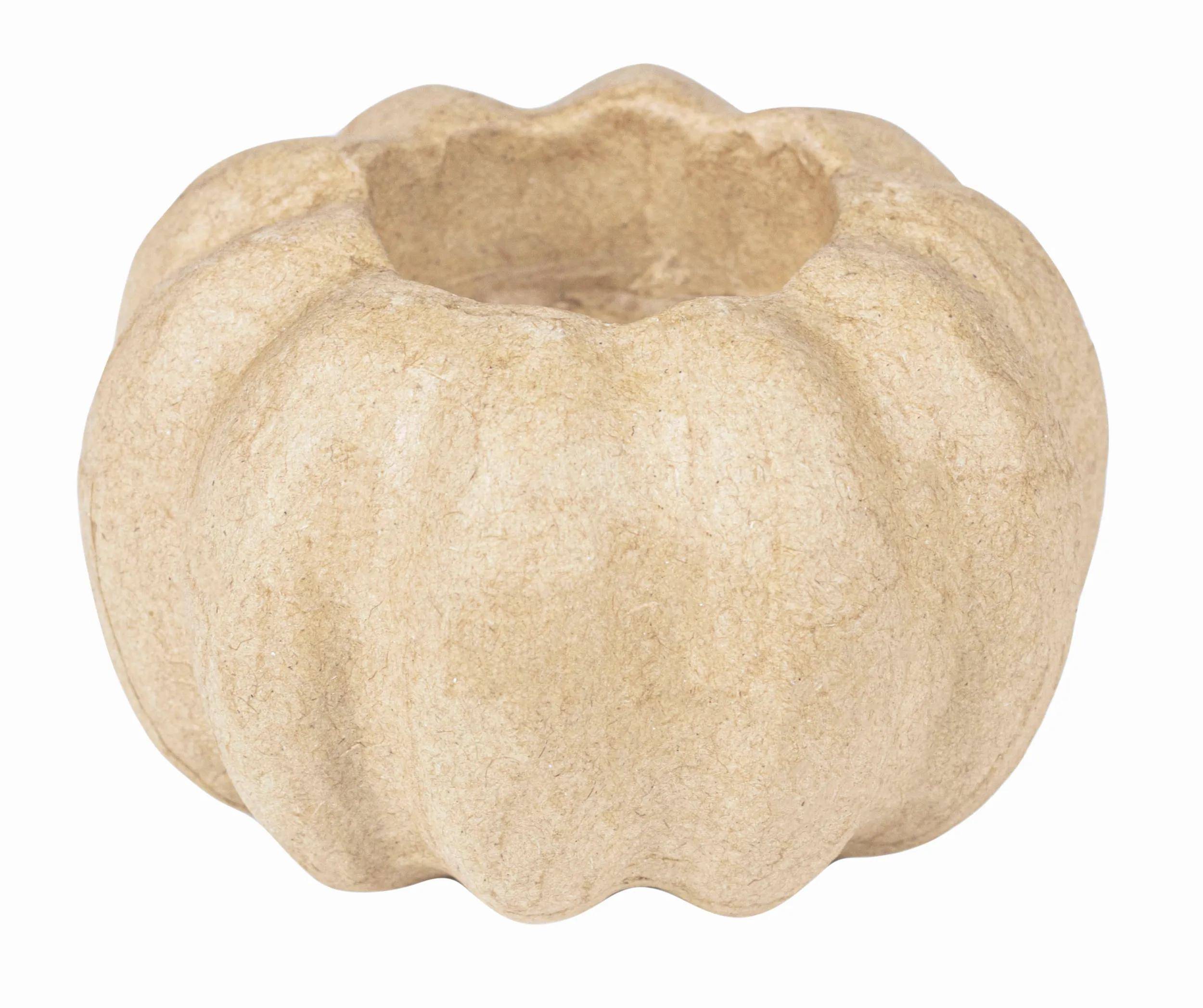 Décopatch 5x Pappmaché, Kerzenhalter Kürbis 8,5x8,5x4,5cm - Kartonbraun AC932C