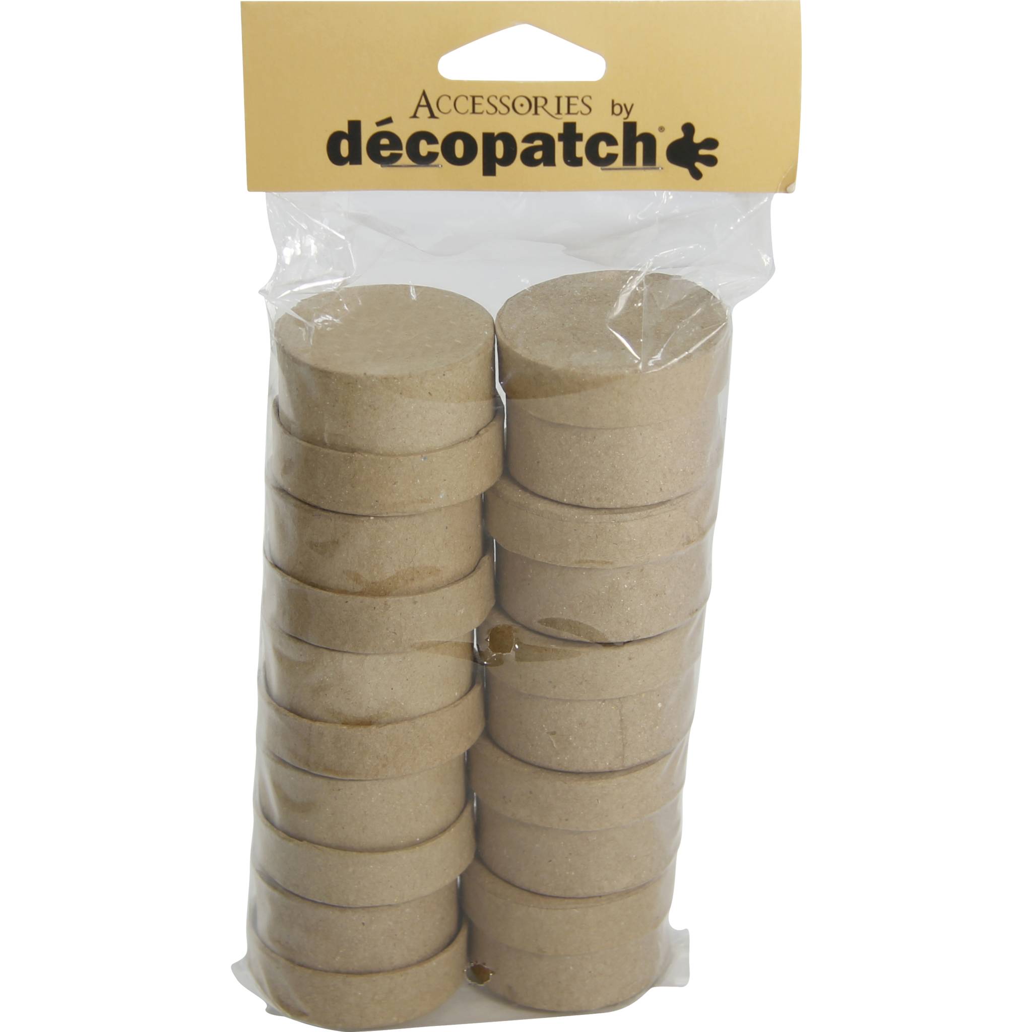 Décopatch 3x Pappmaché, Set 10 kleinen runden Schachteln Kartonbraun EV009O