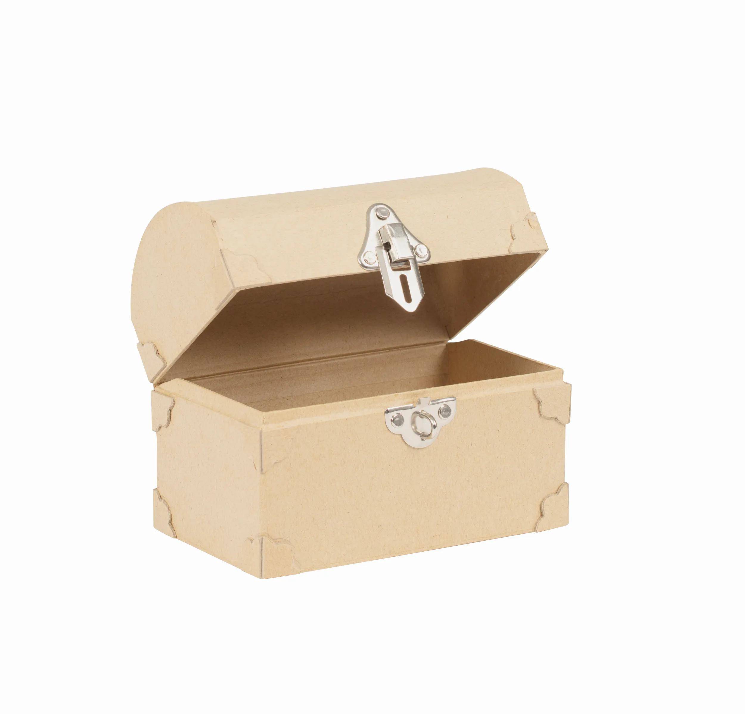 Décopatch 2x Pappmaché, Spardose Schatztruhe 15x9x12 cm - Kartonbraun AC929C