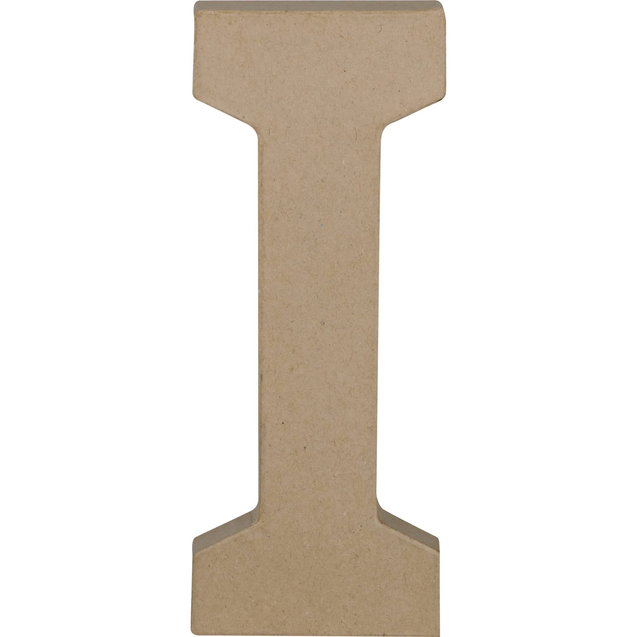 Décopatch 3x Pappmaché Kraft, Großbuchstabe I 20cm - Kartonbraun AC860C