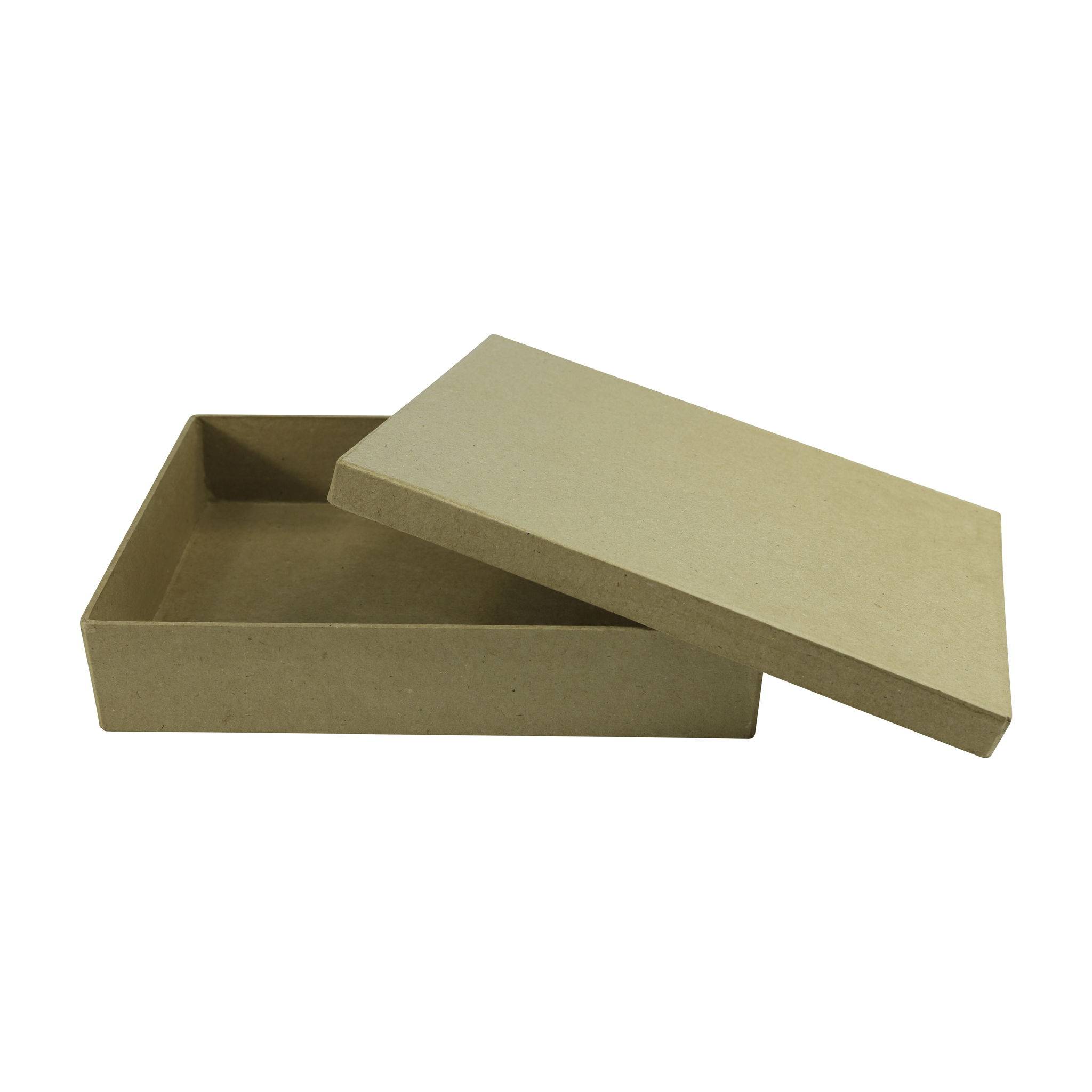Décopatch 2x Braunes Pappmaché, Schachtel A5 15x21x4,5 cm - Kartonbraun BT031O