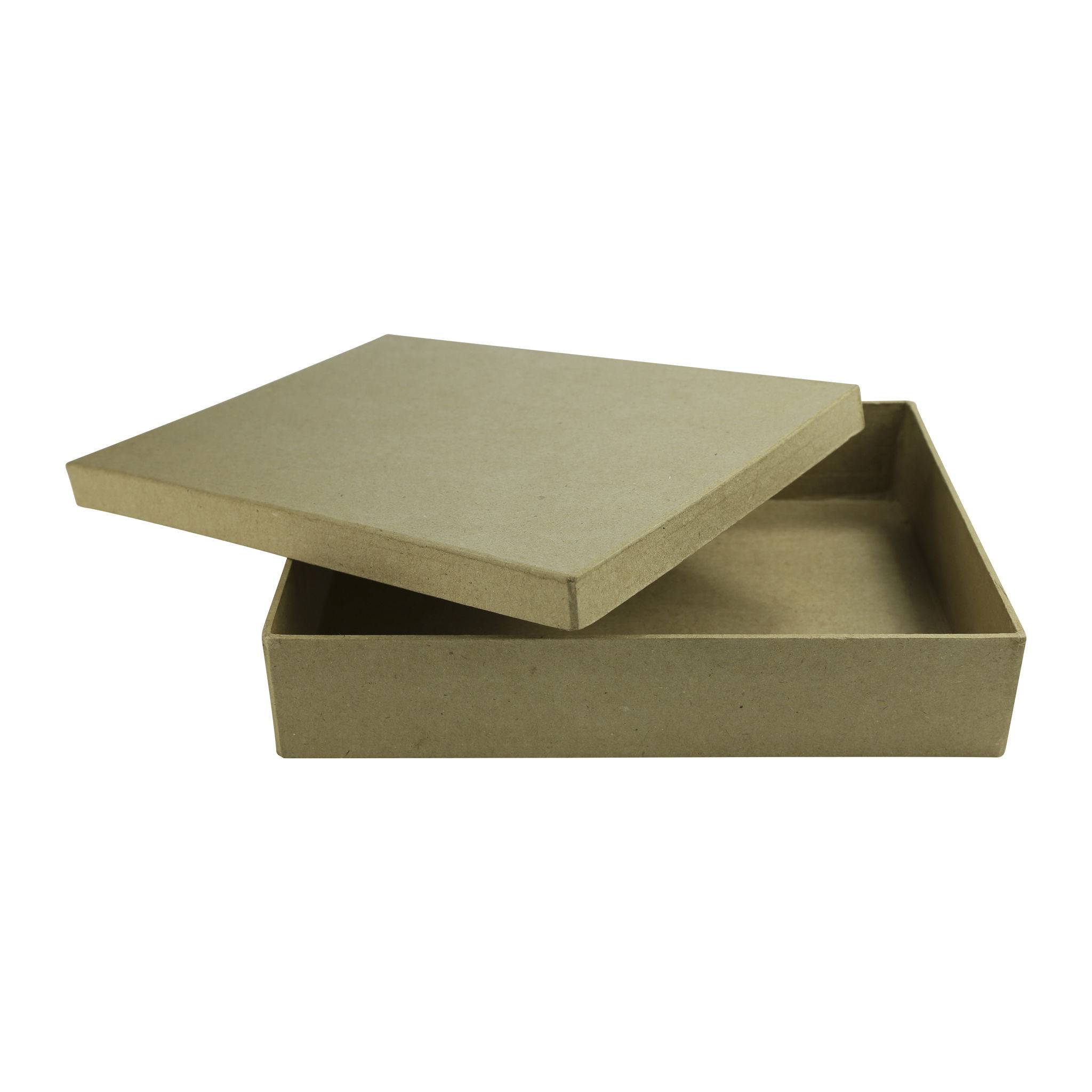 Décopatch 2x Braunes Pappmaché, Schachtel A5 15x21x4,5 cm - Kartonbraun BT031O