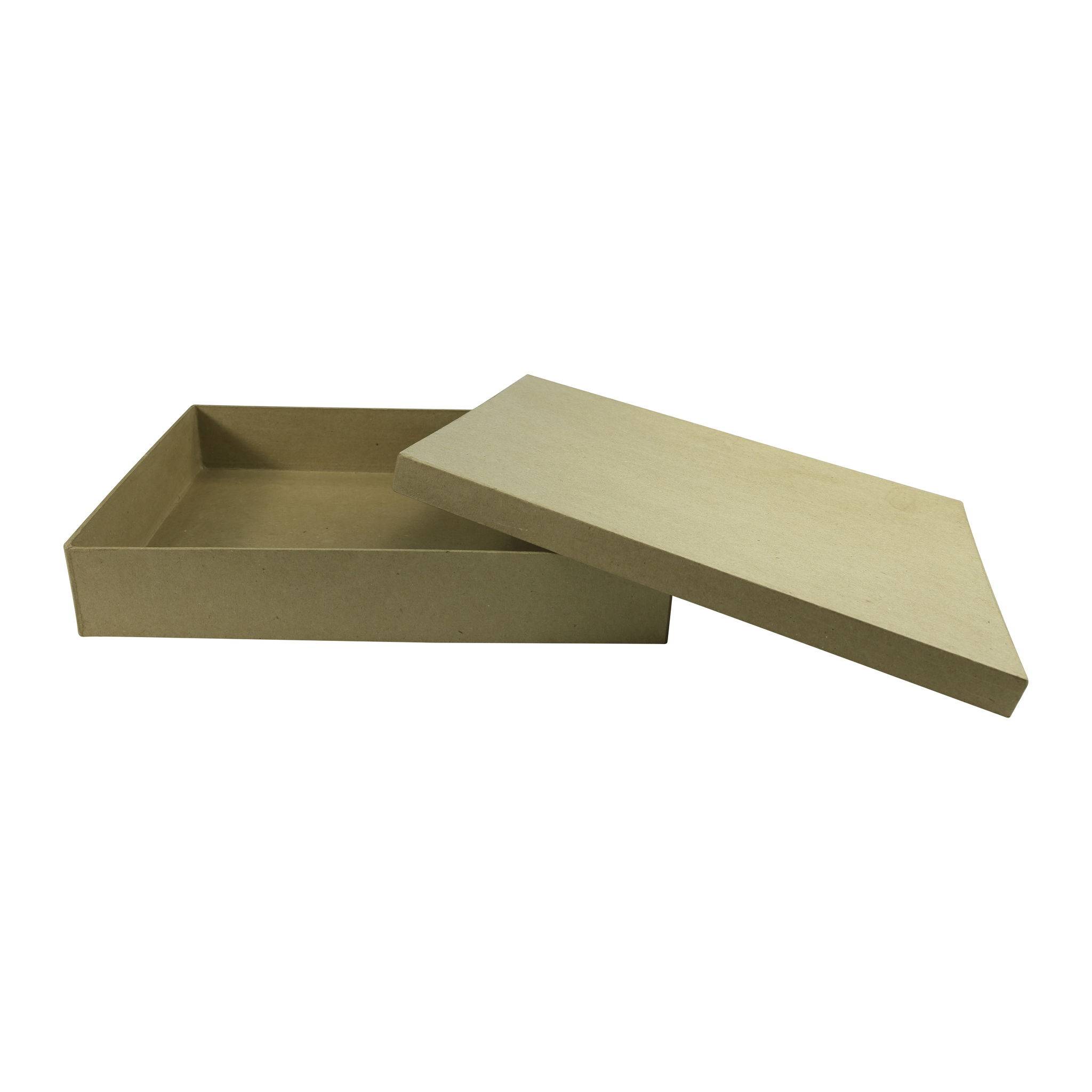 Décopatch 2x Braunes Pappmaché, Schachtel A4 21x29,7x5,5 cm - Kartonbraun BT032O