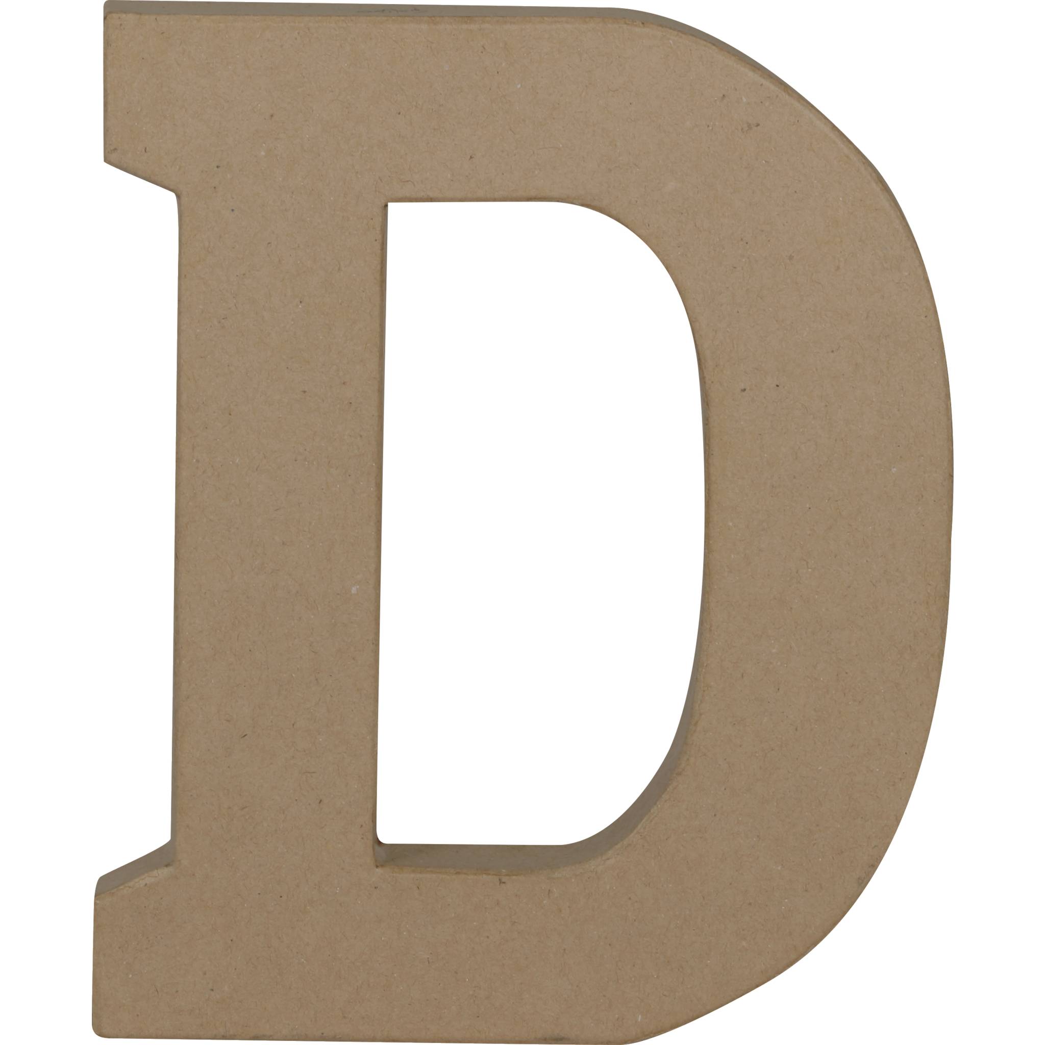Décopatch 3x Pappmaché Kraft, Großbuchstabe D 20cm - Kartonbraun AC855C