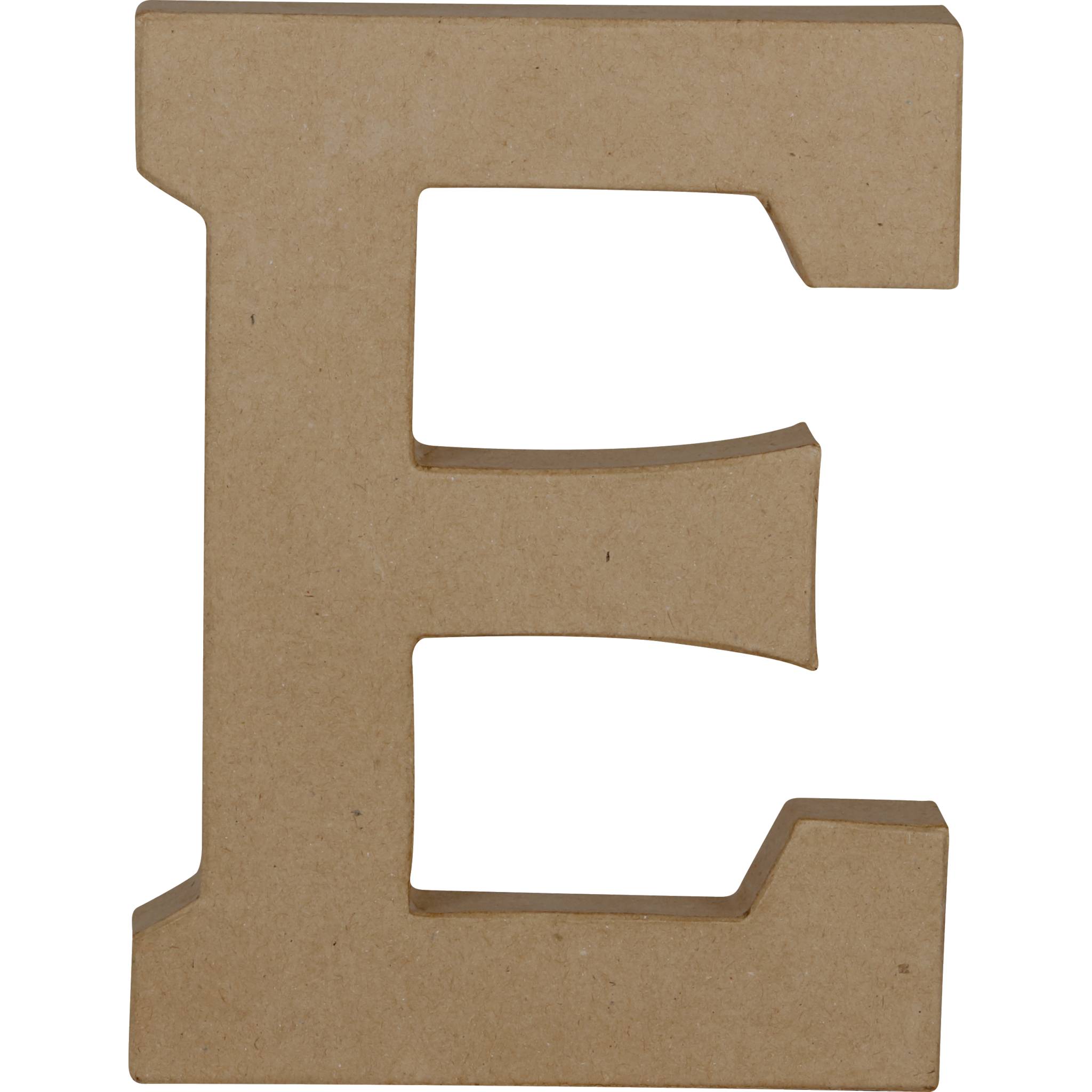 Décopatch 3x Pappmaché Kraft, Großbuchstabe E 20cm - Kartonbraun AC856C