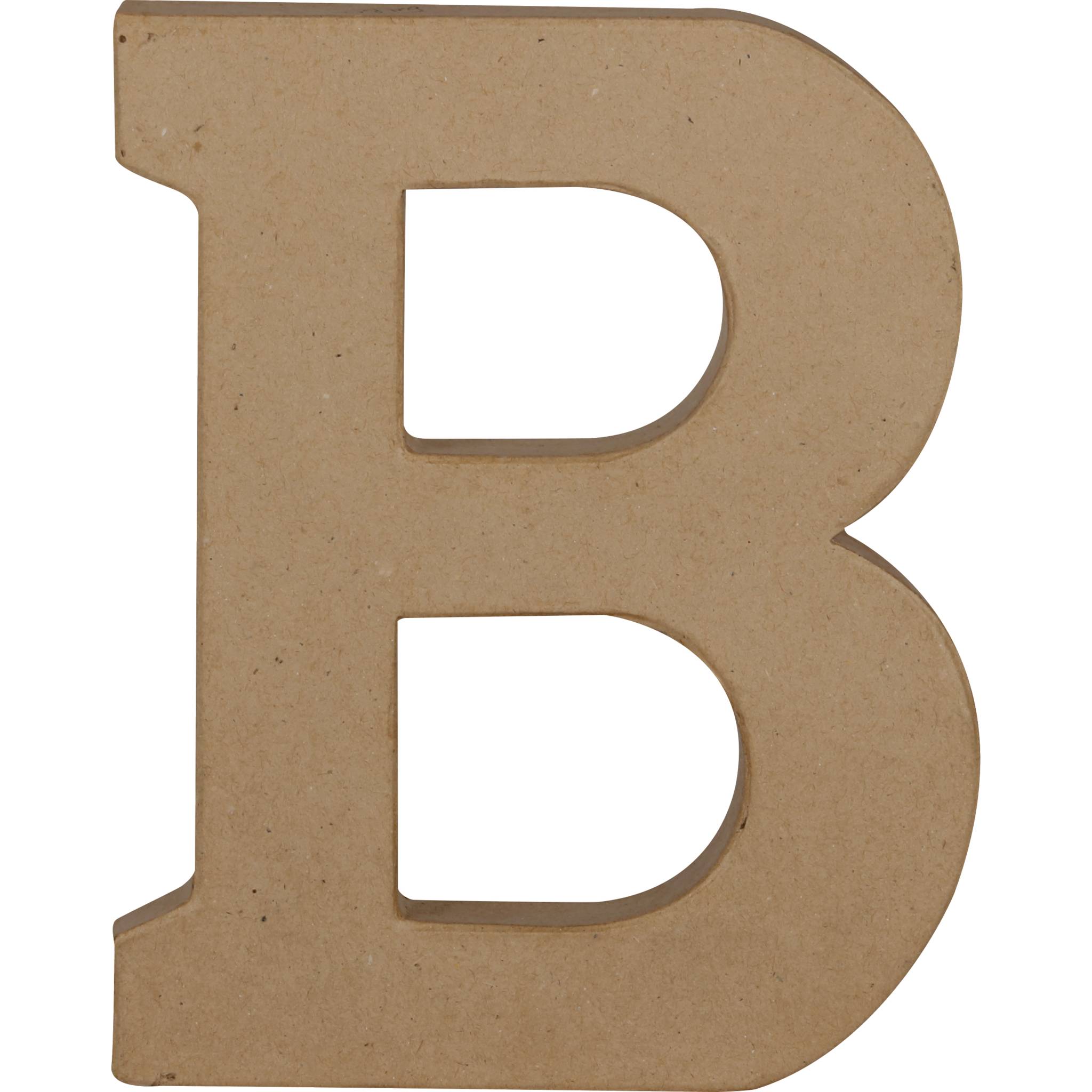 Décopatch 3x Pappmaché Kraft, Großbuchstabe B 20cm - Kartonbraun AC853C