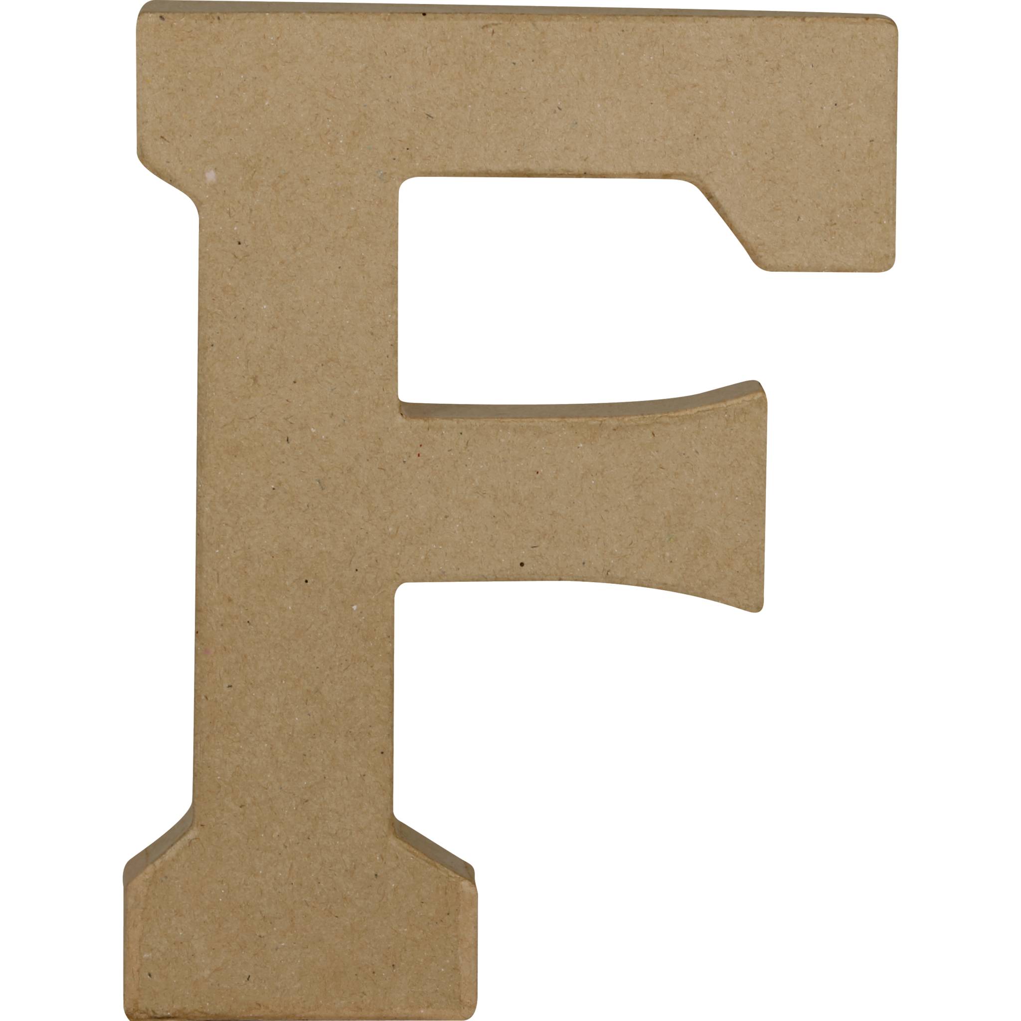 Décopatch 3x Pappmaché Kraft, Großbuchstabe F 20cm - Kartonbraun AC857C