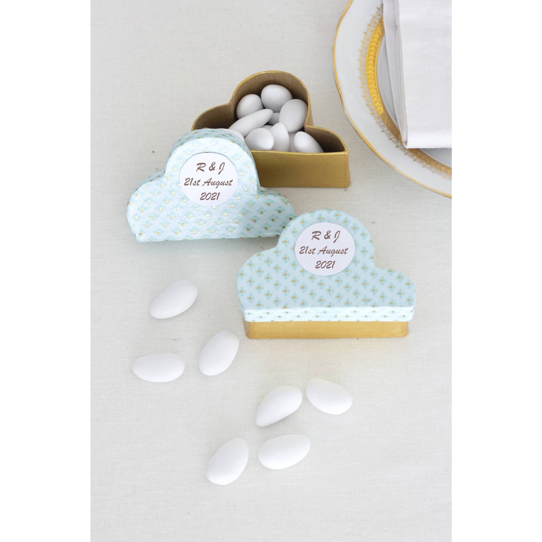 Décopatch 3x Pappmaché, Set 10 kleinen Schachteln, Wolken Kartonbraun EV023C