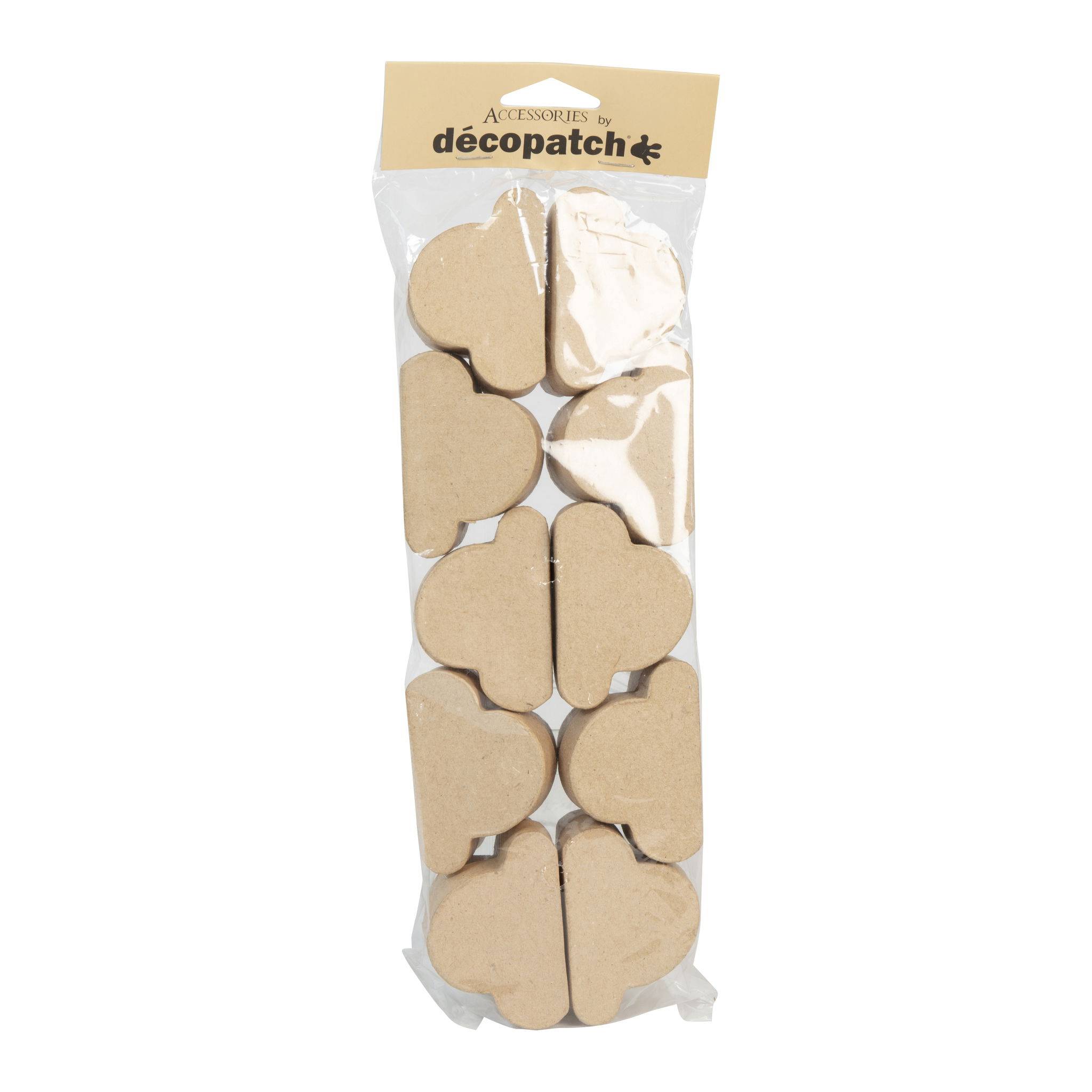 Décopatch 3x Pappmaché, Set 10 kleinen Schachteln, Wolken Kartonbraun EV023C