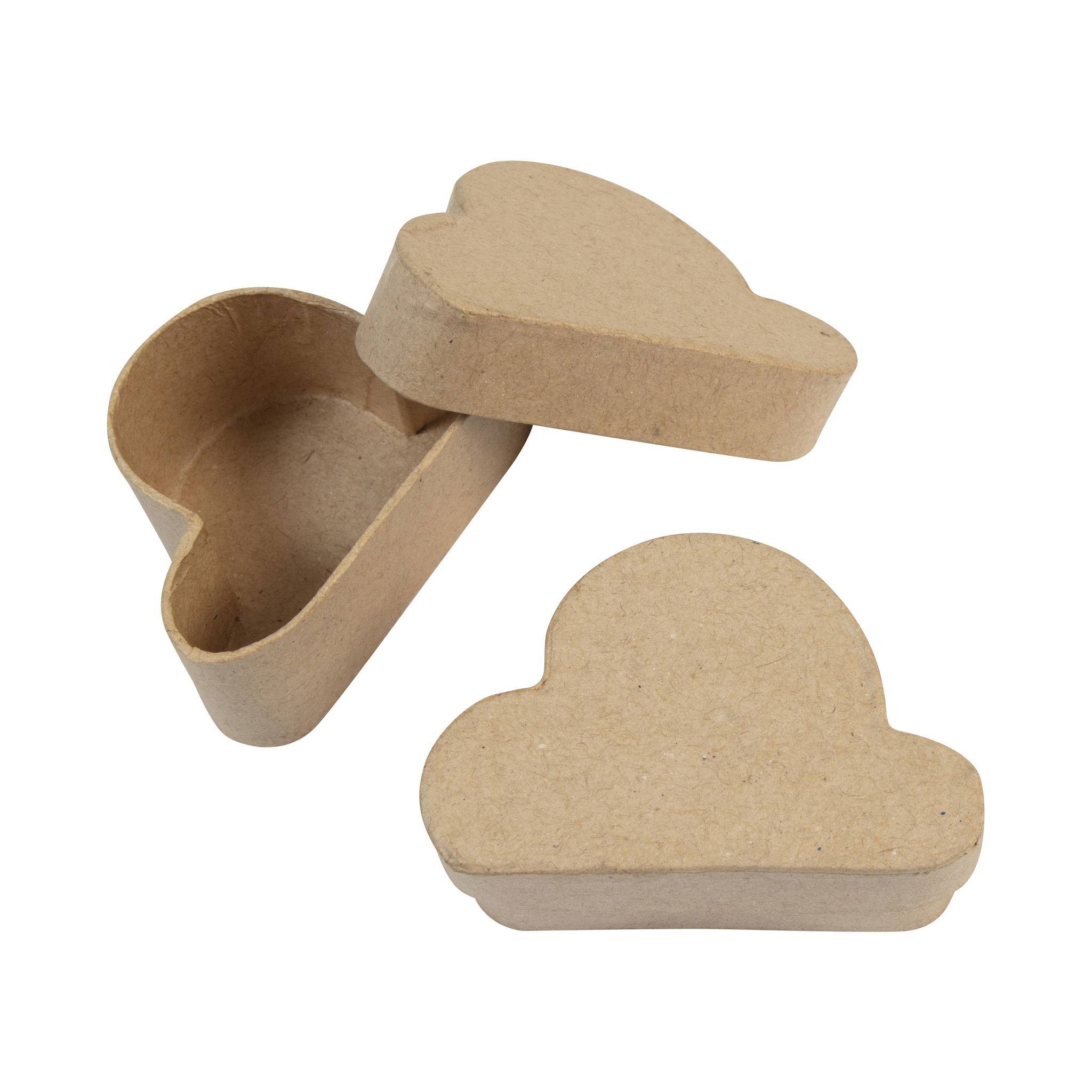 Décopatch 3x Pappmaché, Set 10 kleinen Schachteln, Wolken Kartonbraun EV023C