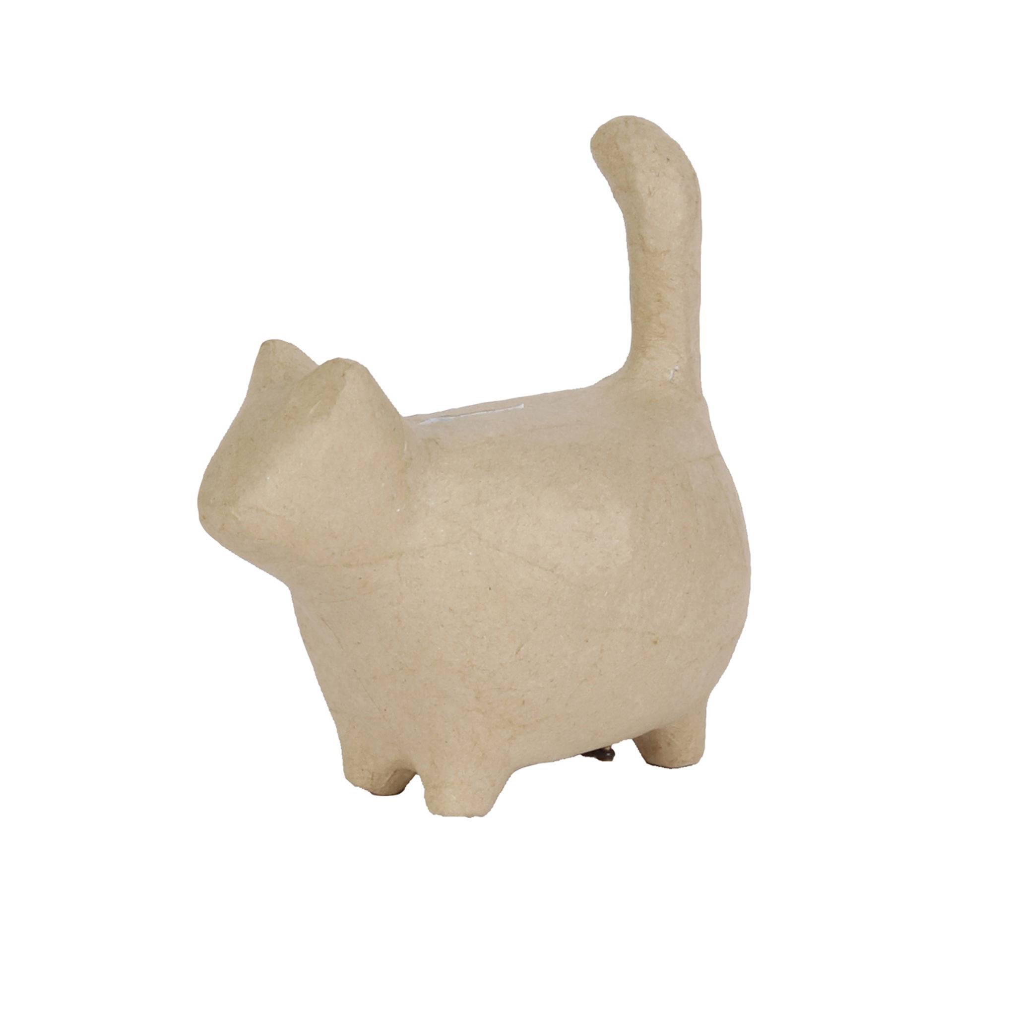 Décopatch 2x Pappmaché, Spardose stehende Katze 14x8,5x15cm Kartonbraun AC841C