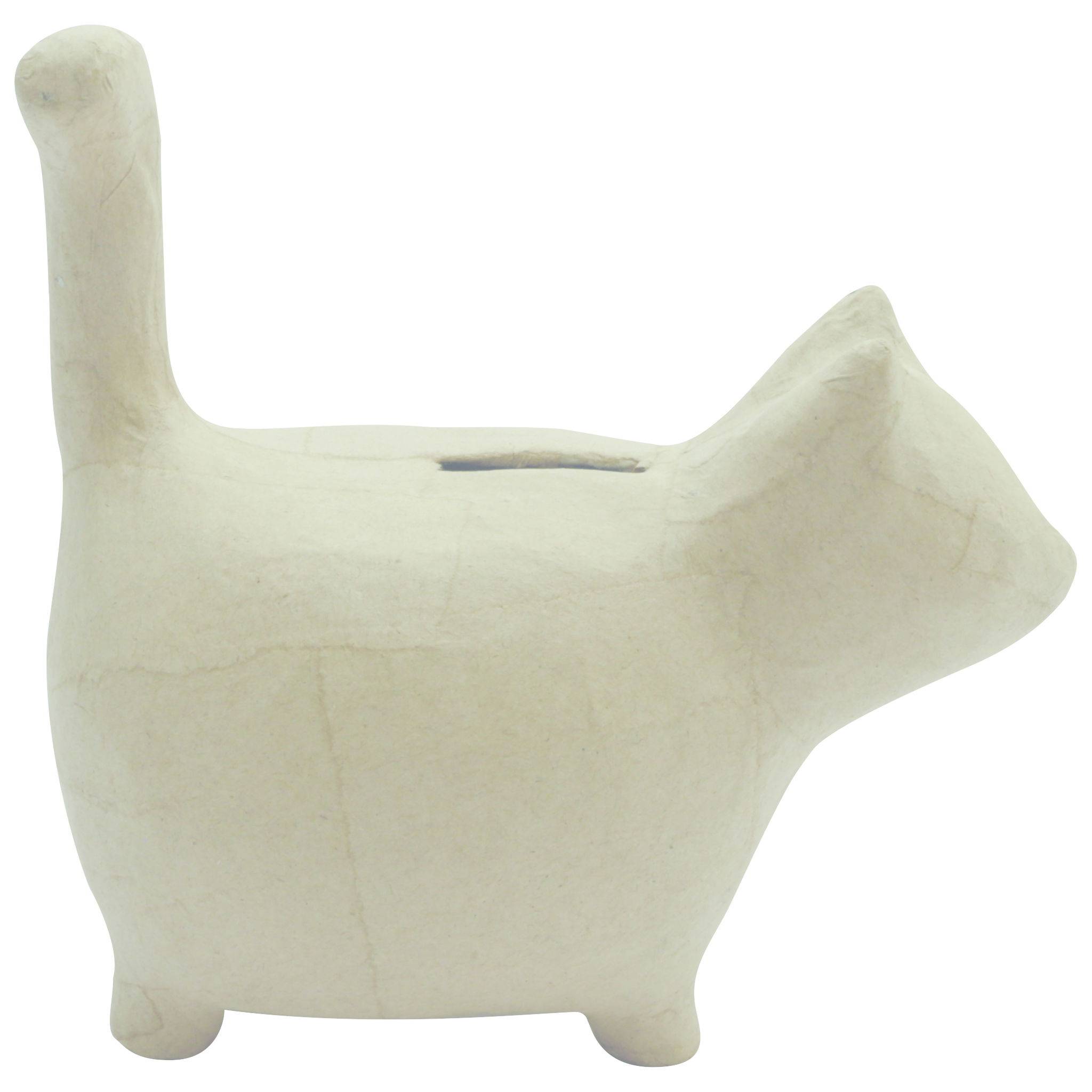 Décopatch 2x Pappmaché, Spardose stehende Katze 14x8,5x15cm Kartonbraun AC841C