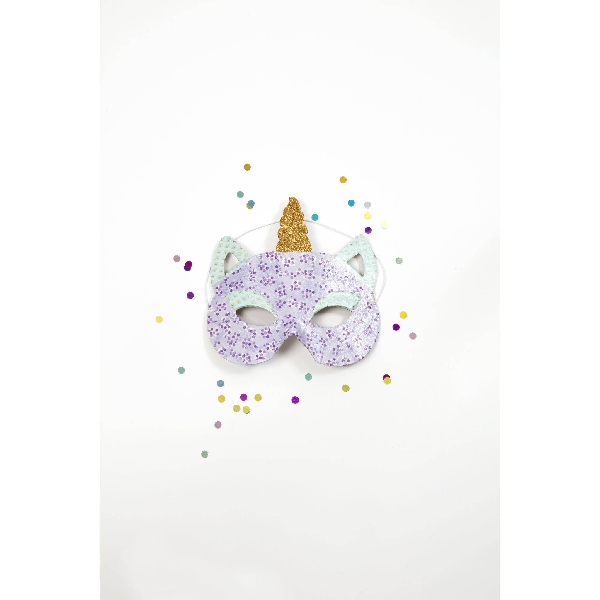 Décopatch 5x Braunes Pappmaché, Einhornmaske für Kinder 14cm Kartonbraun AC847C