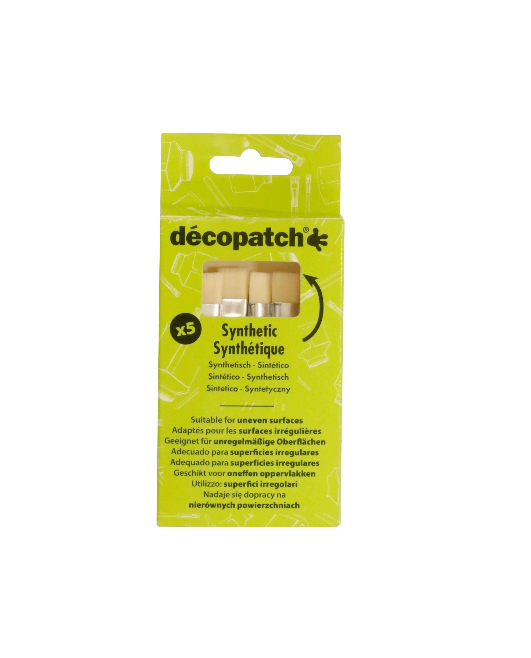 Décopatch 24x Packung mit 5 Borstenpinseln Nr. 5 reiner Seide Beige PACKPC05O
