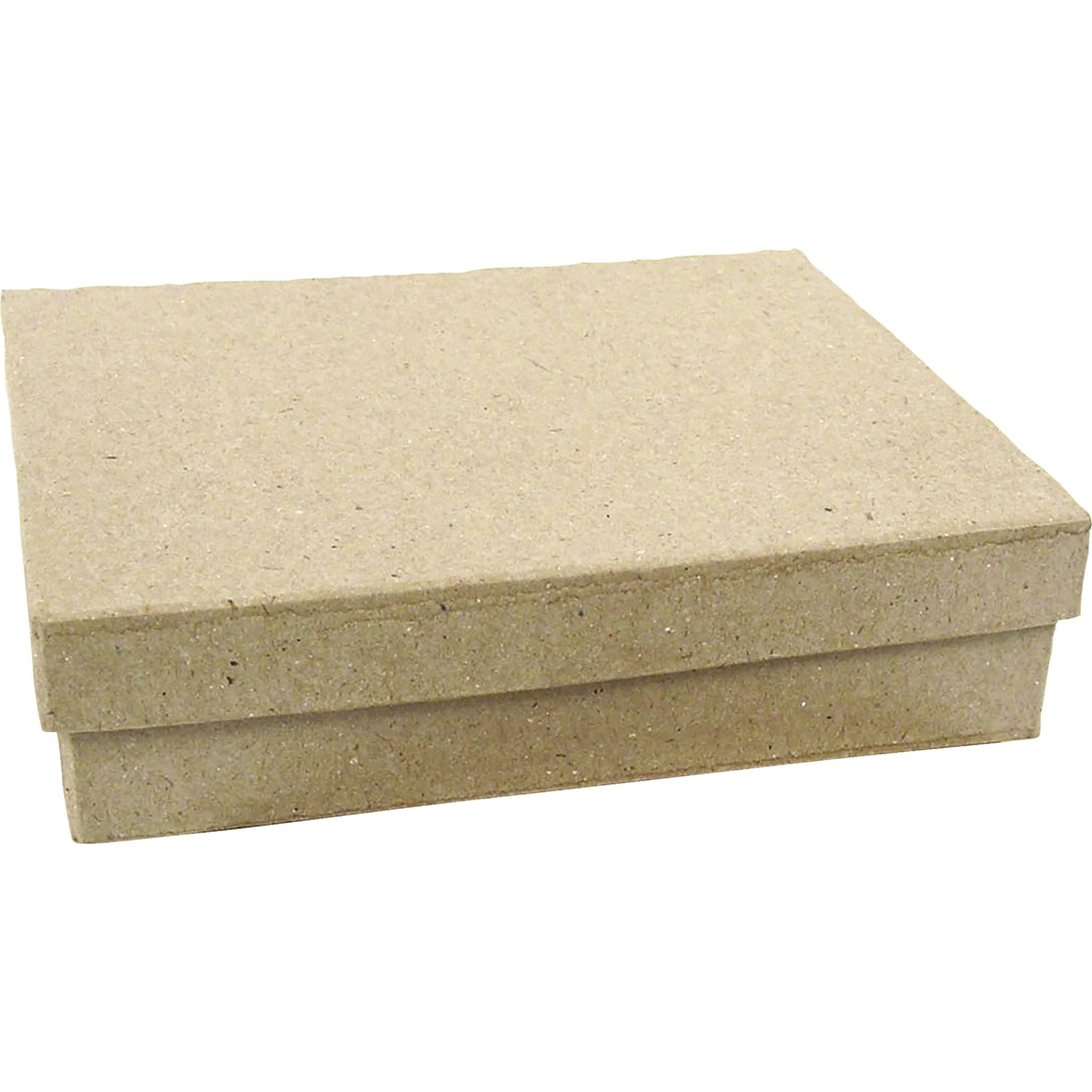 Décopatch 4x Braunes Pappmaché, rechteckige Box 12x9x3,5cm - Kartonbraun BT038C
