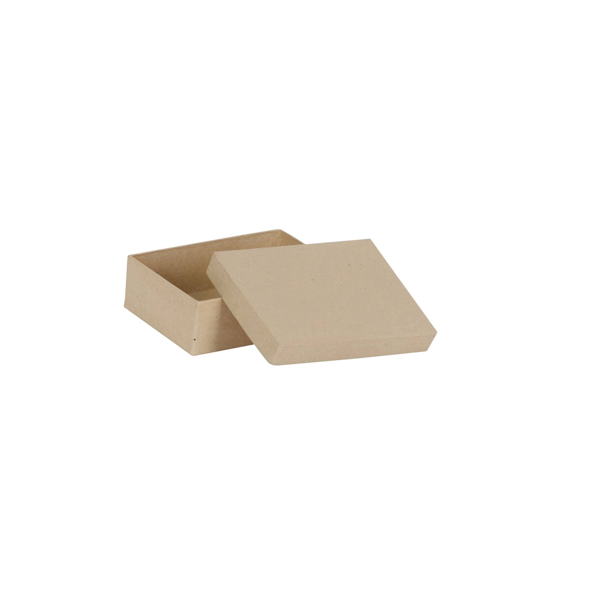 Décopatch 4x Braunes Pappmaché, rechteckige Box 12x9x3,5cm - Kartonbraun BT038C