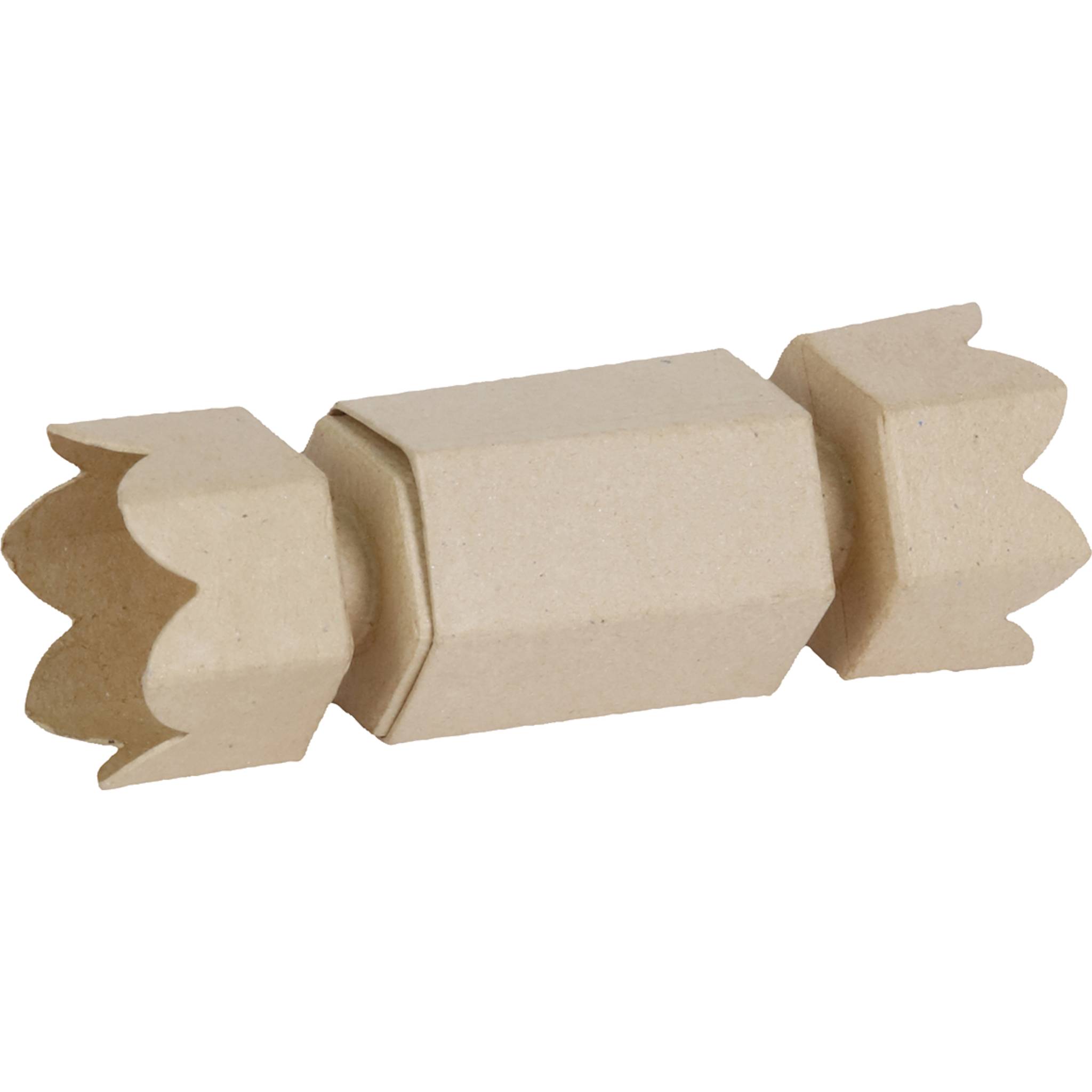 Décopatch 5x Braunes Pappmaché, Schachtel in Bonbonform - Kartonbraun BT069C