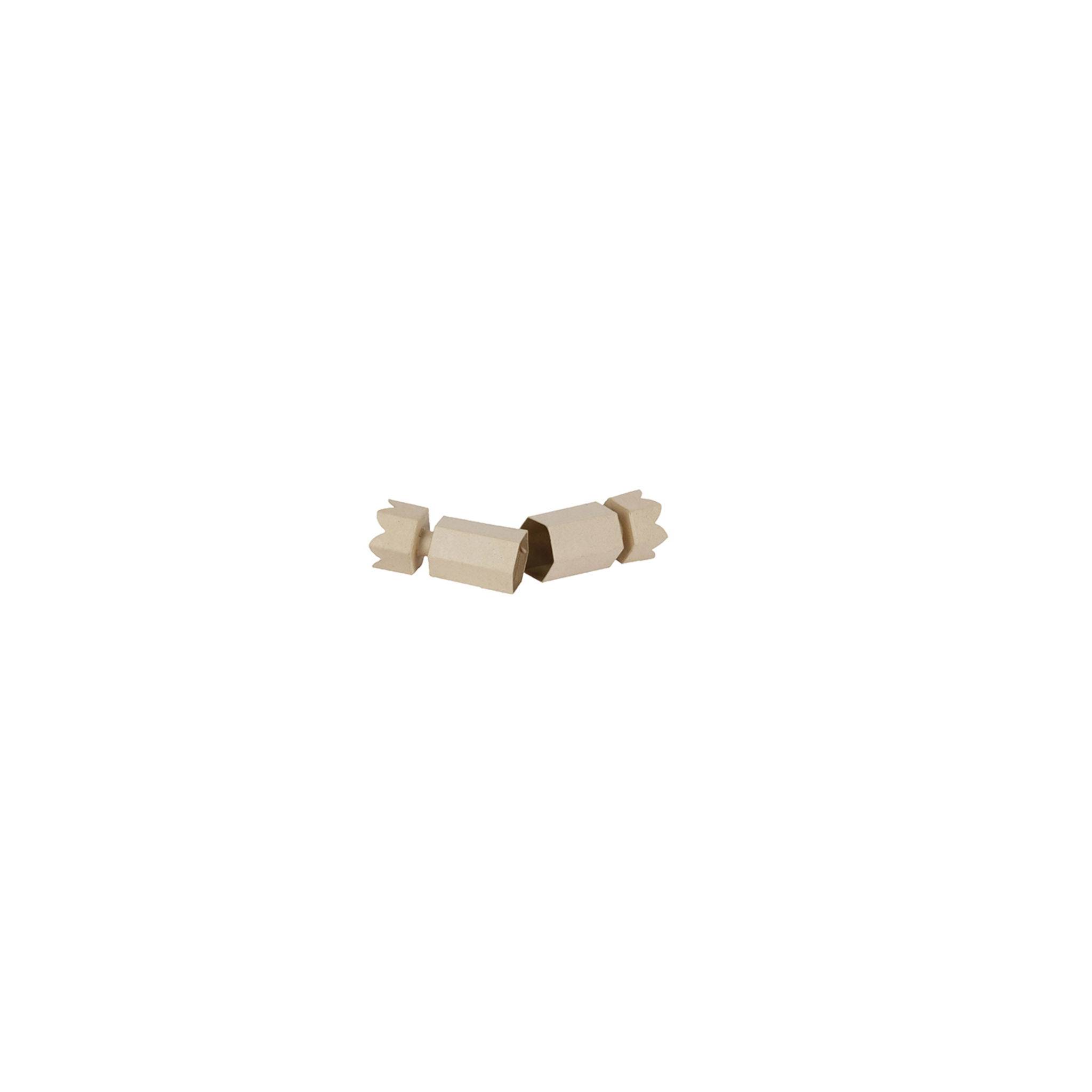Décopatch 5x Braunes Pappmaché, Schachtel in Bonbonform - Kartonbraun BT069C