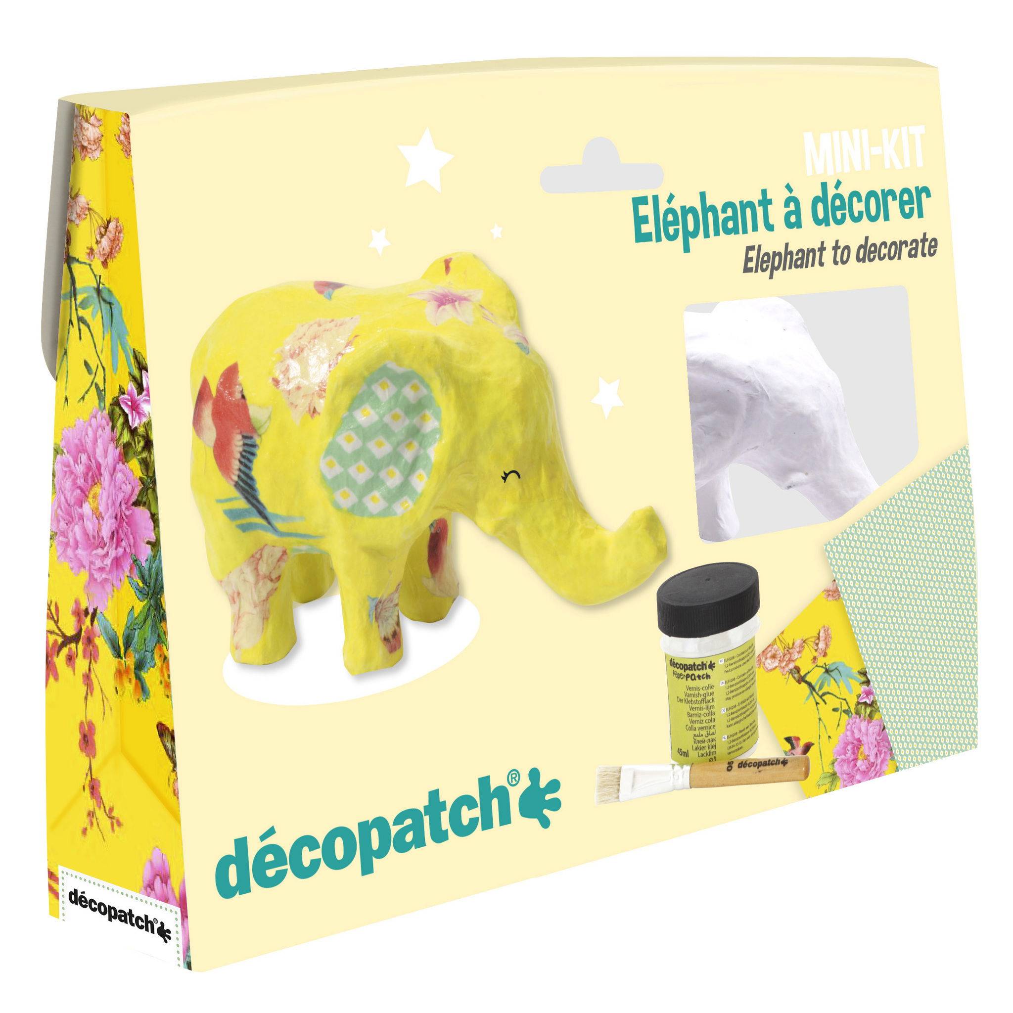 Décopatch 5x Mini-Set Elefant - Gelb KIT029C