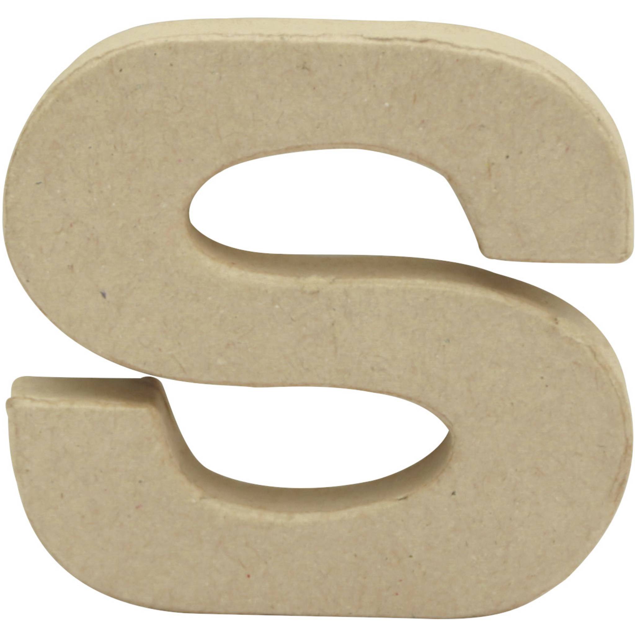 Décopatch 5x Pappmaché Kraft, Buchstabe s 1,5x8,5x8,5cm Kartonbraun AC831C