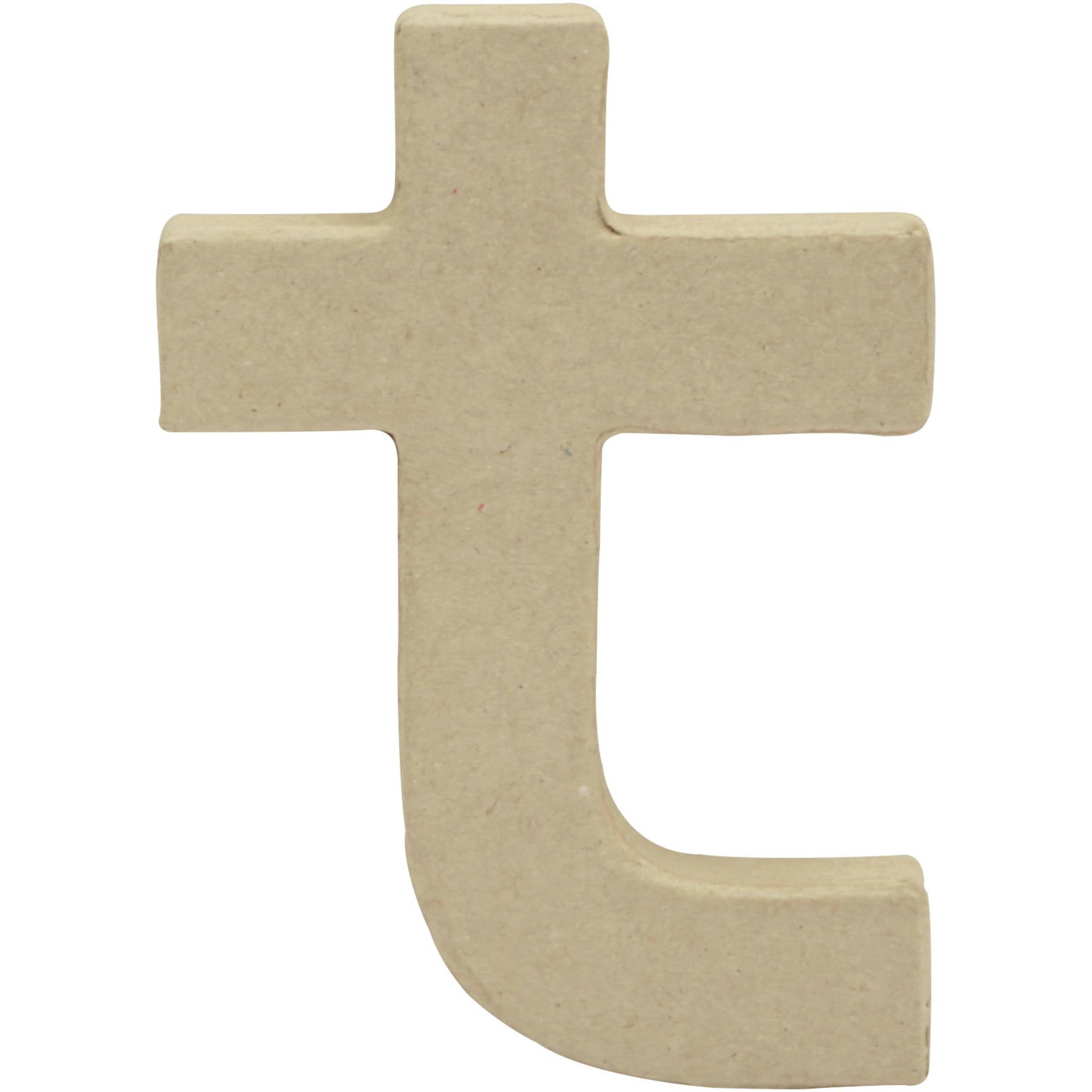 Décopatch 5x Pappmaché Kraft kleiner Buchstabe t 1,5x8,5x12cm Kartonbraun AC832C
