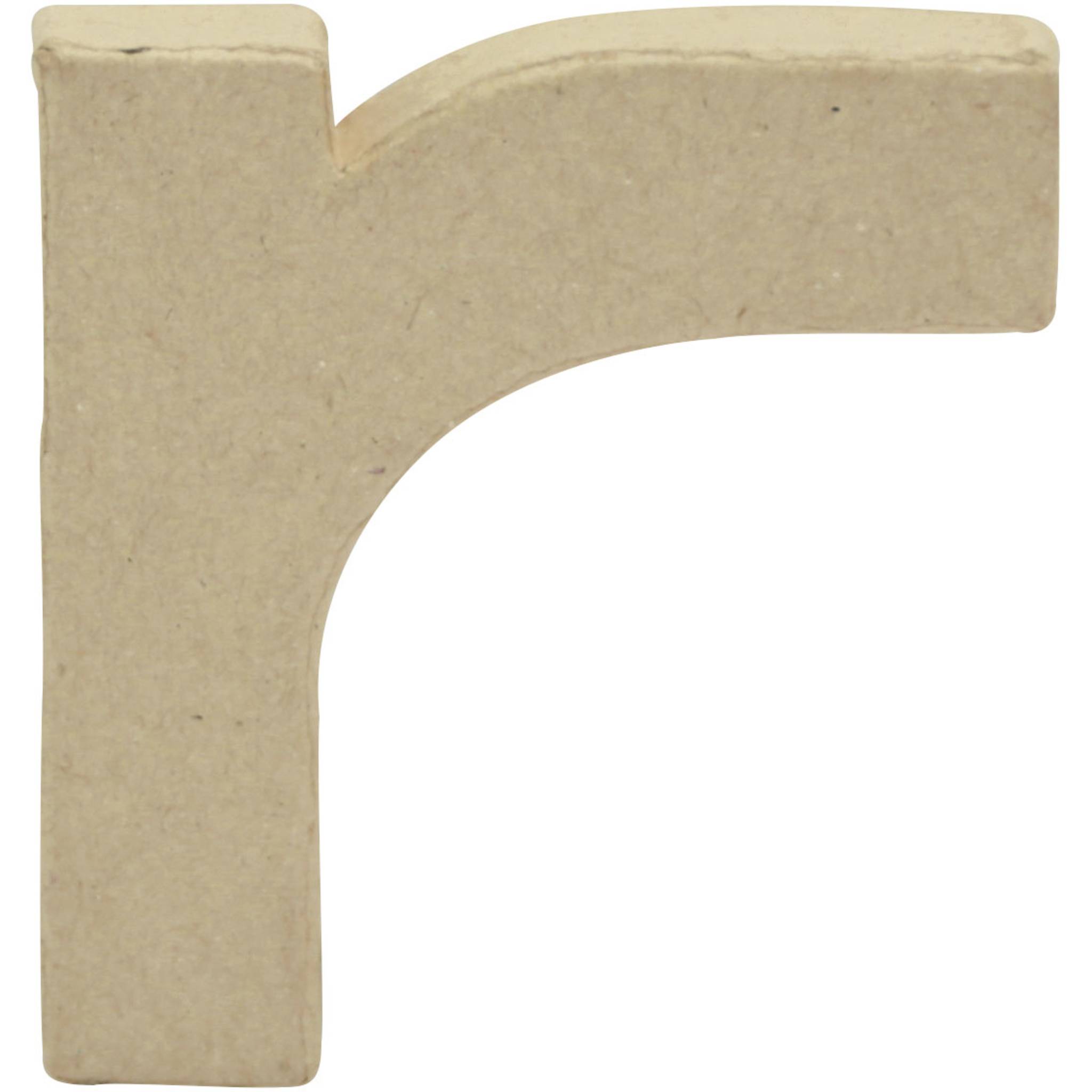 Décopatch 5x Pappmaché Kraft, kleiner Buchstabe r 1,5x8x8,5cm Kartonbraun AC830C