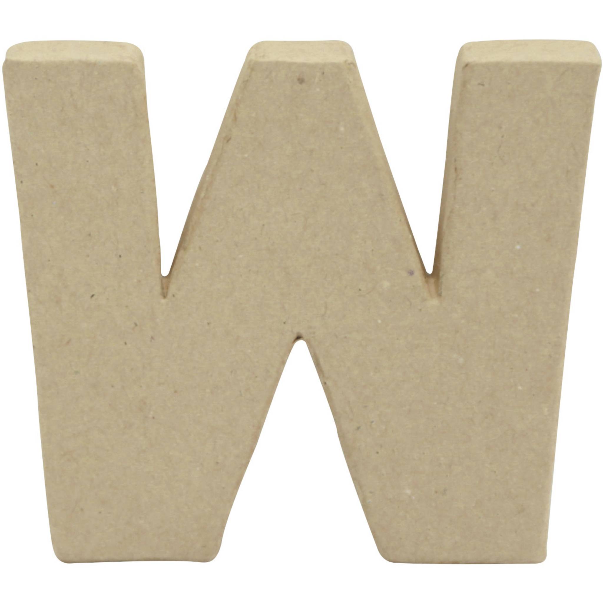 Décopatch 5x Pappmaché Kraft kleiner Buchstabe w 1,5x10x8,5cm Kartonbraun AC835C