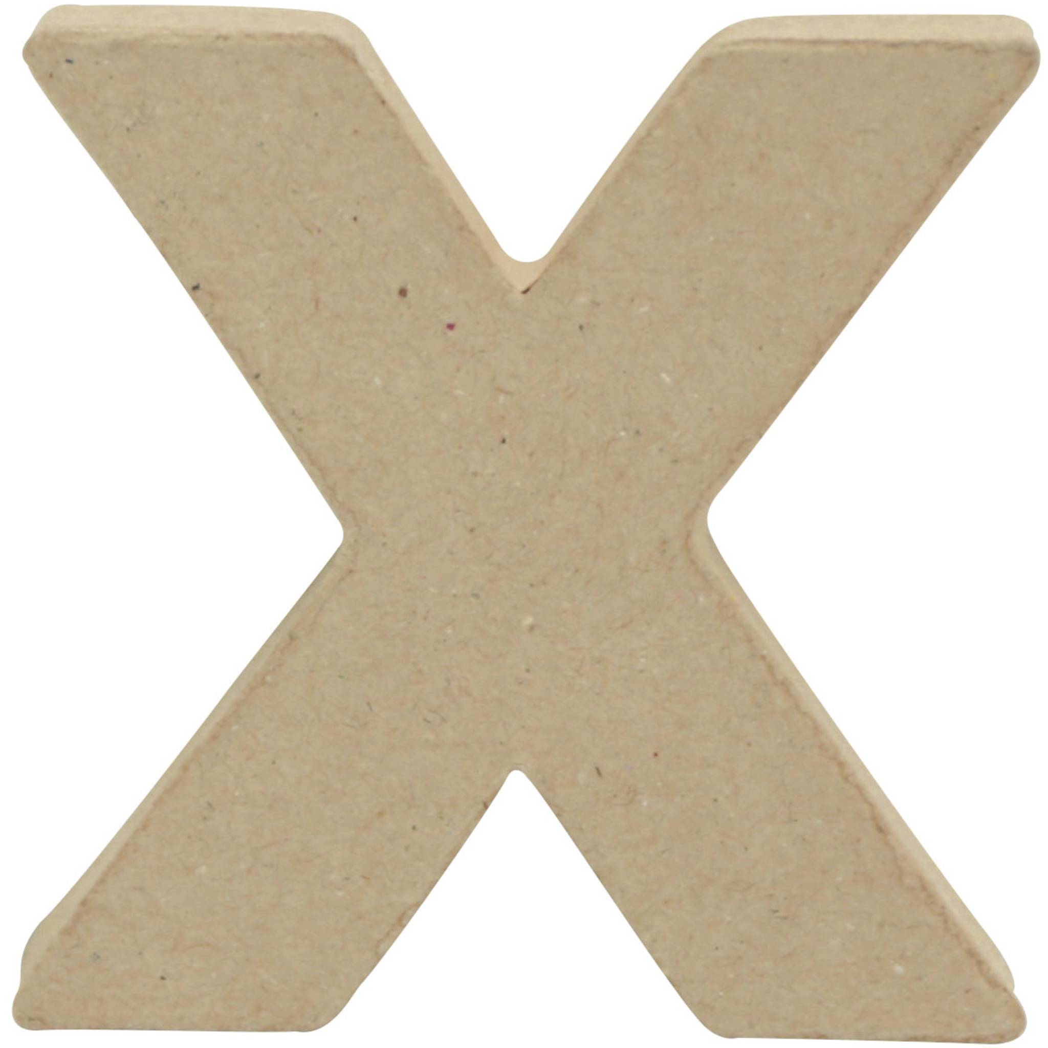Décopatch 5x Pappmaché Kraft, Buchstabe x 1,5x8,5x8,5cm Kartonbraun AC836C