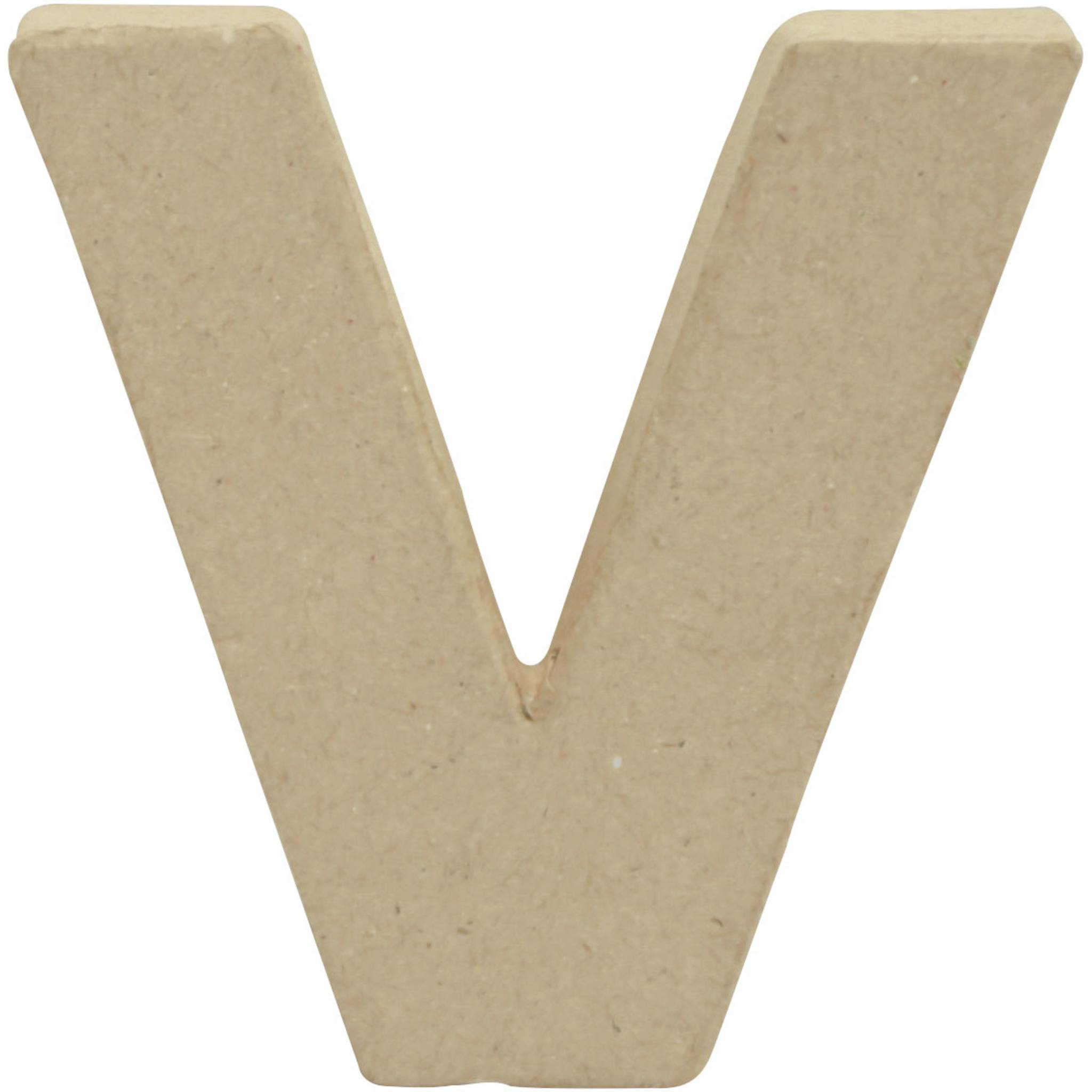 Décopatch 5x Pappmaché Kraft, Buchstabe v 1,5x8,5x8,5cm Kartonbraun AC834C