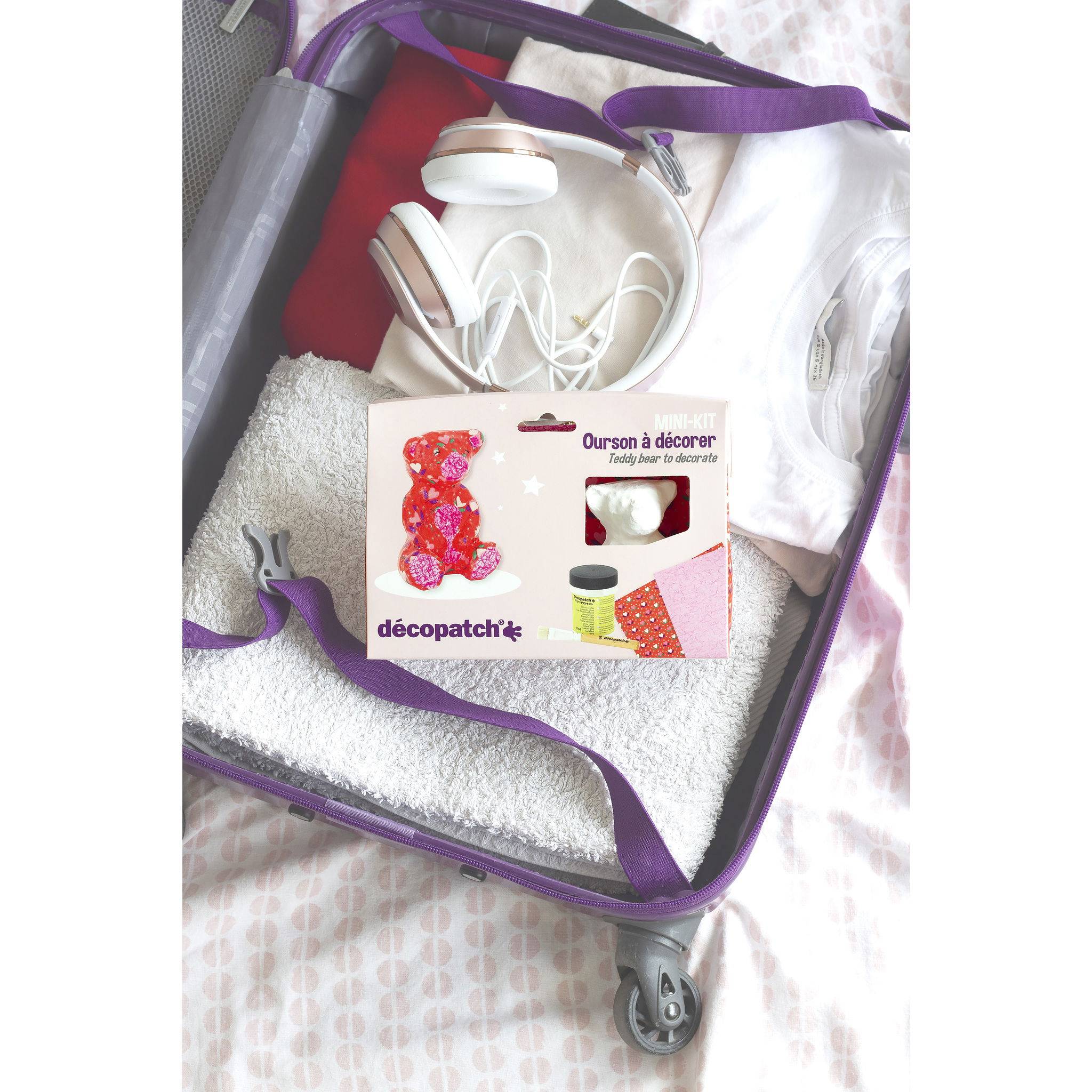 Décopatch 5x Mini-Set Bär 4,5x19x13,5cm - Rosa KIT037C