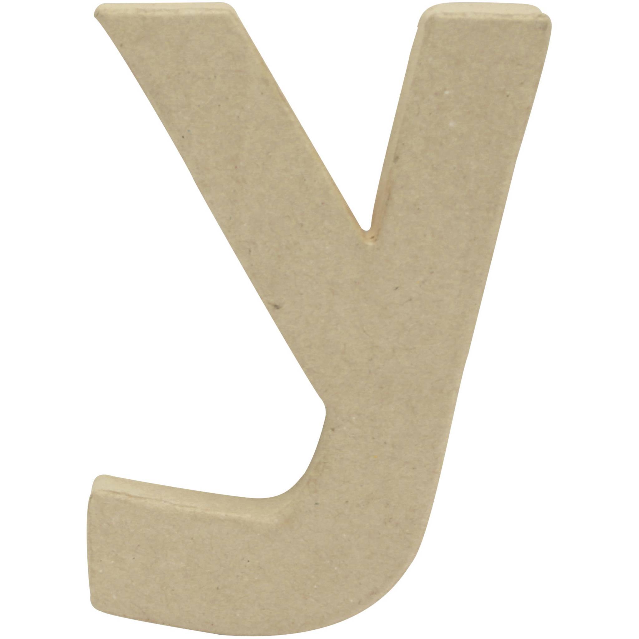 Décopatch 5x Pappmaché Kraft kleiner Buchstabe y 1,5x8,5x12cm Kartonbraun AC837C