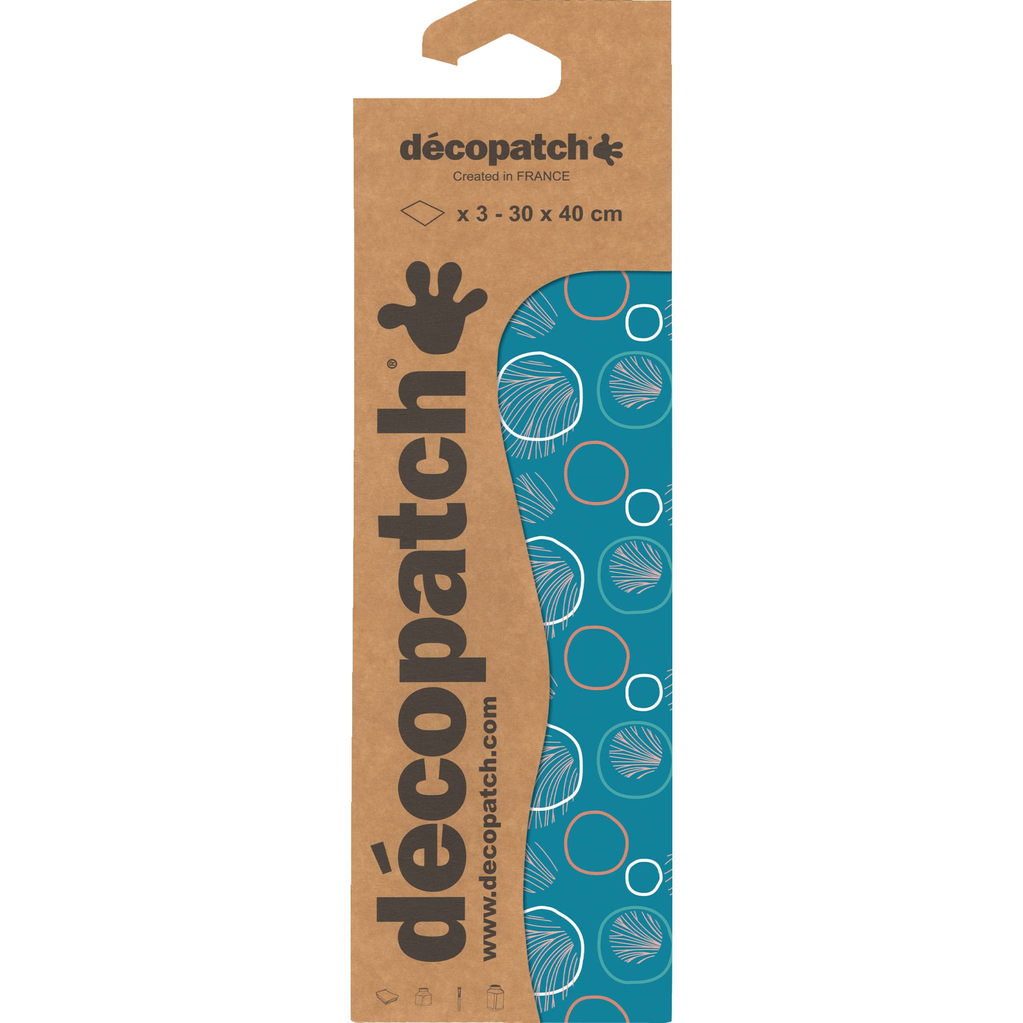 Décopatch 6x Blisterpackung 3 Bogen Papier 30x40cm gleichen Design Nr. 858 C858C