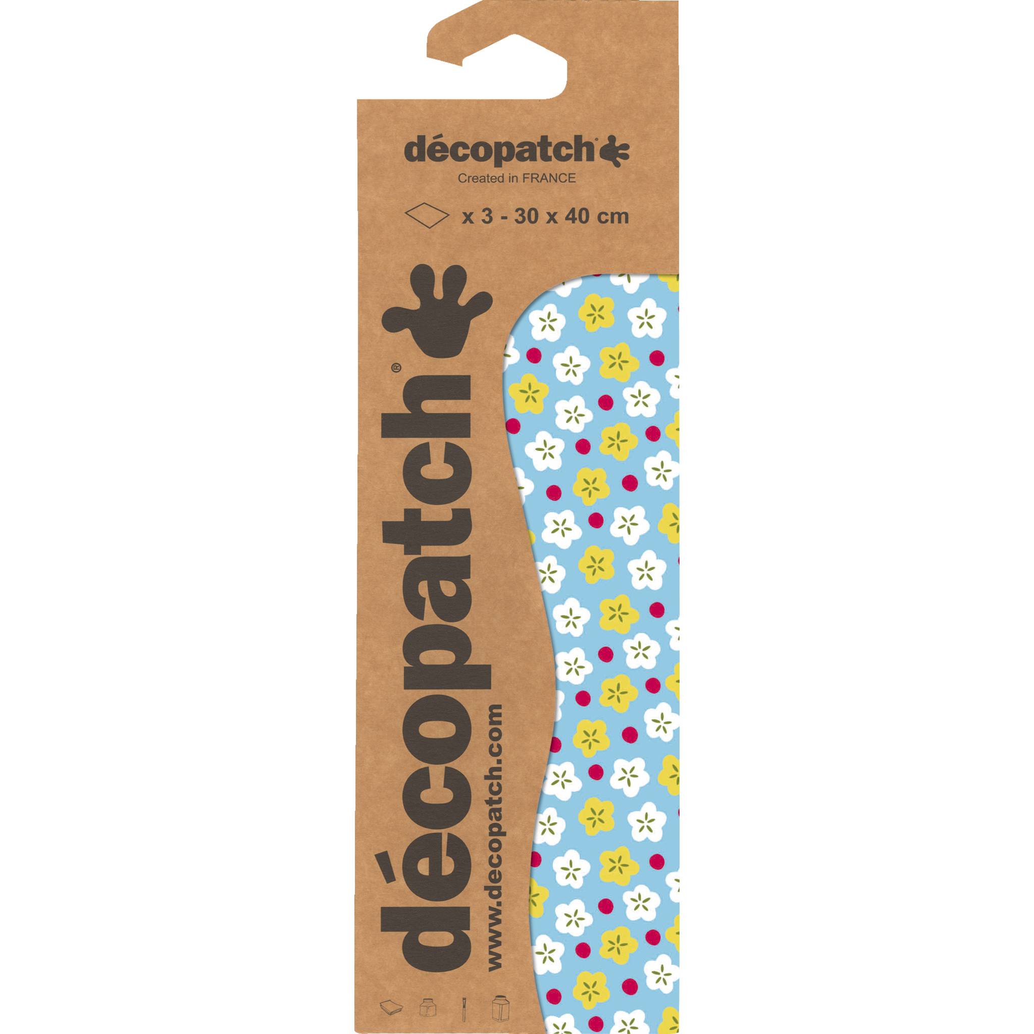 Décopatch 6x Blisterpackung 3 Bogen Papier 30x40cm gleichen Design Nr. 852 C852C