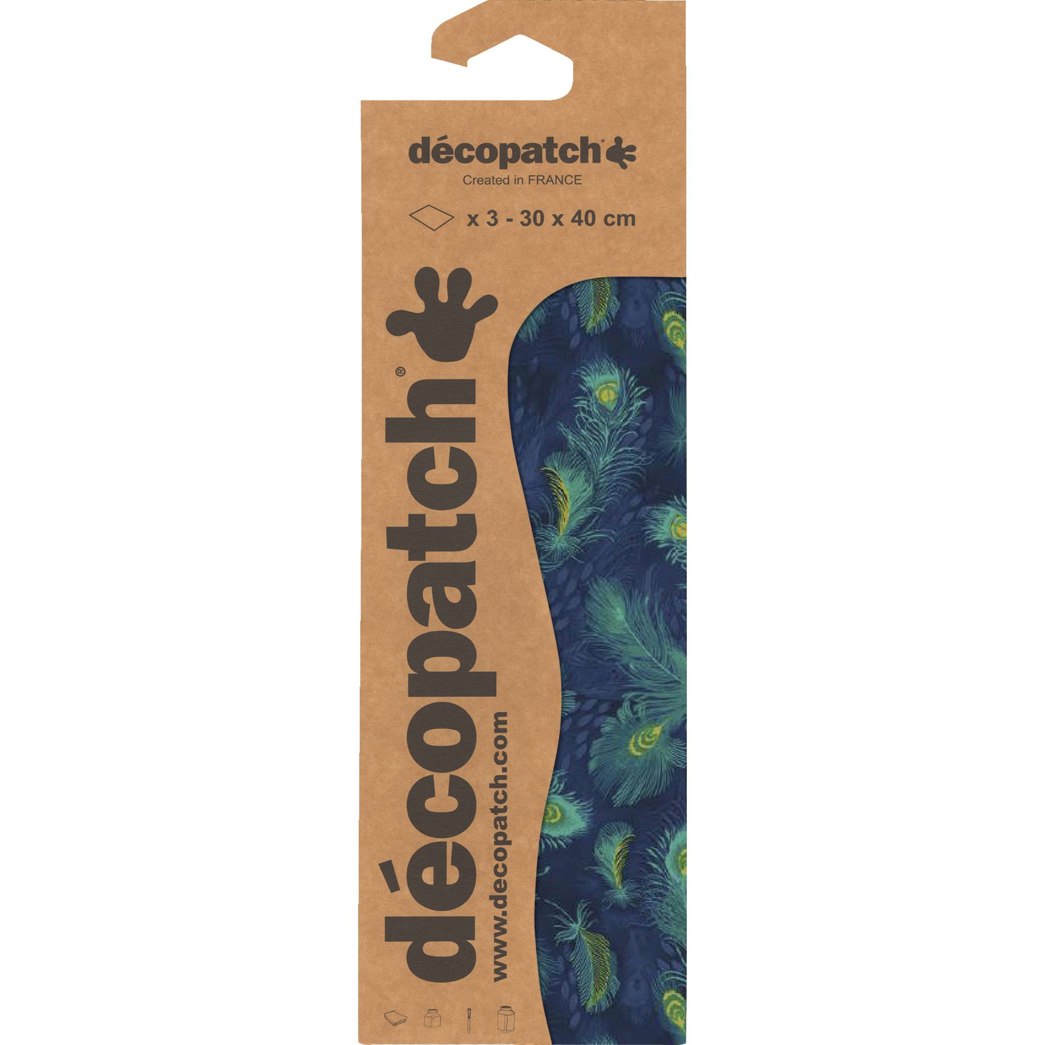 Décopatch 6x Blisterpackung 3 Bogen Papier 30x40cm gleichen Design Nr. 722 C722O