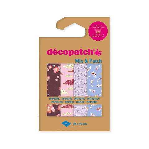 Décopatch 6x Mix & Patch, Pkg 4 Bl 30x40 cm Reise nach Japan Sortierung DP050C