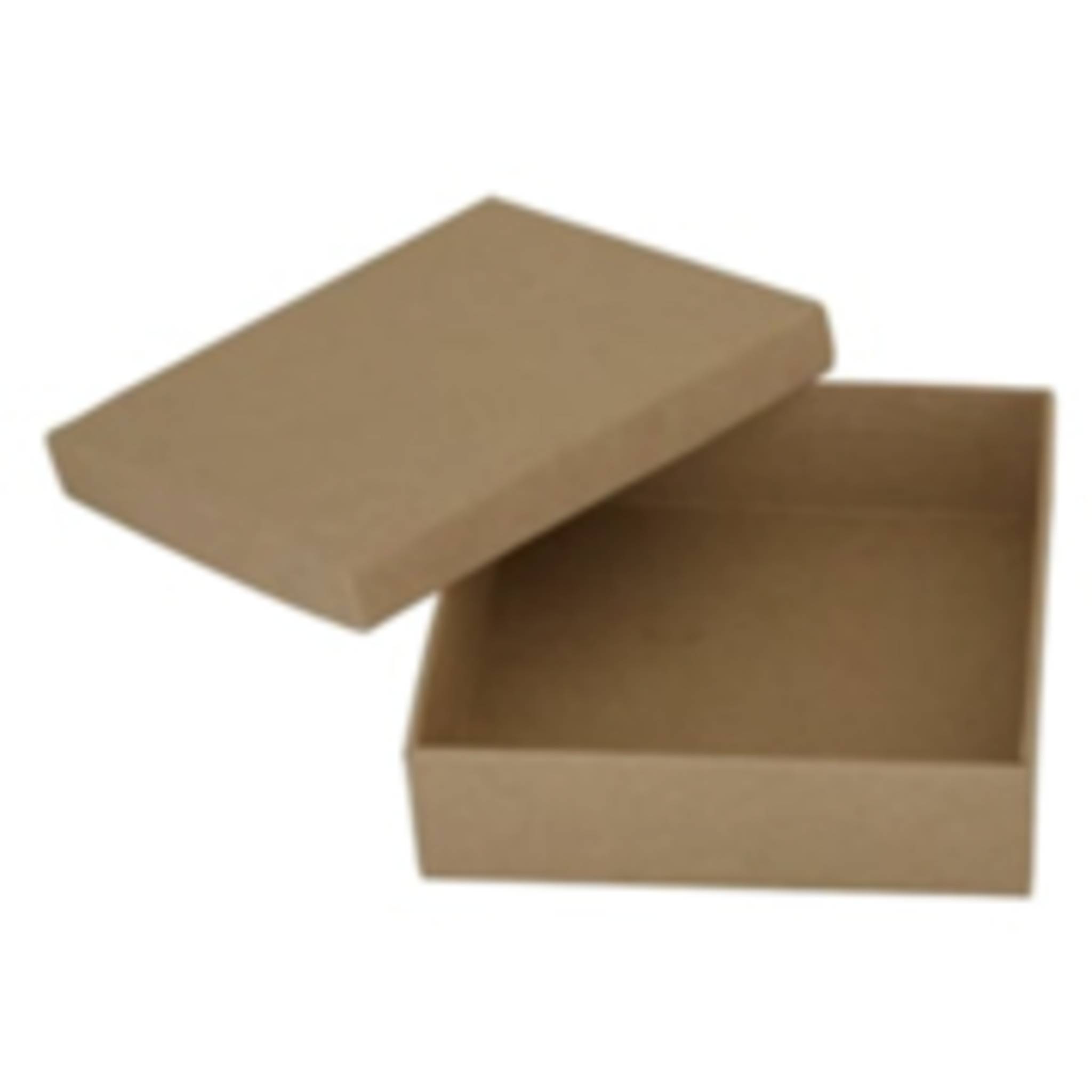 Décopatch 4x Pappmaché, viereckige Schachtel 10x10x3,5cm Kartonbraun BT086C