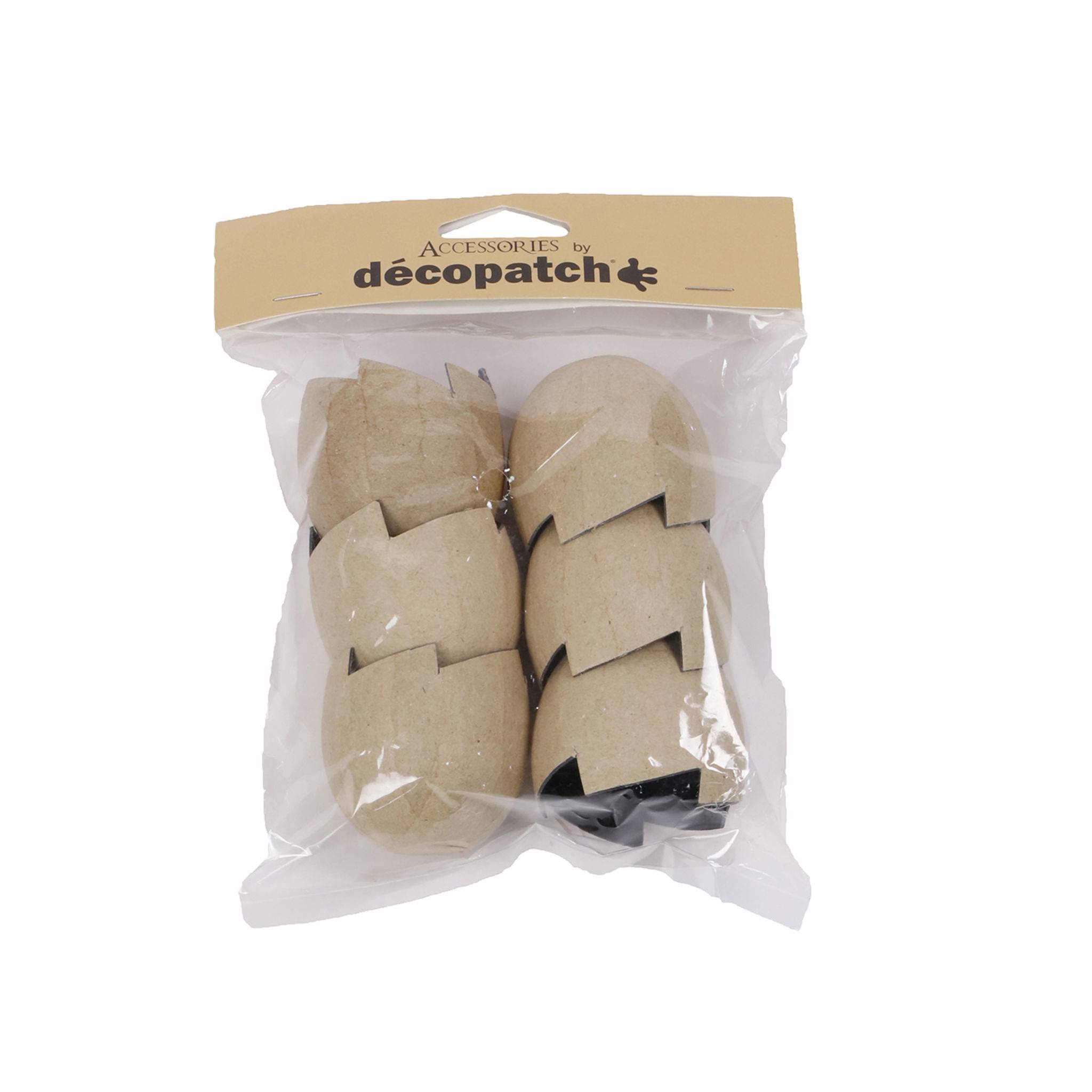 Décopatch 5x Pappmaché Packung aufgebrochenen Eiern - Kartonbraun AC897C