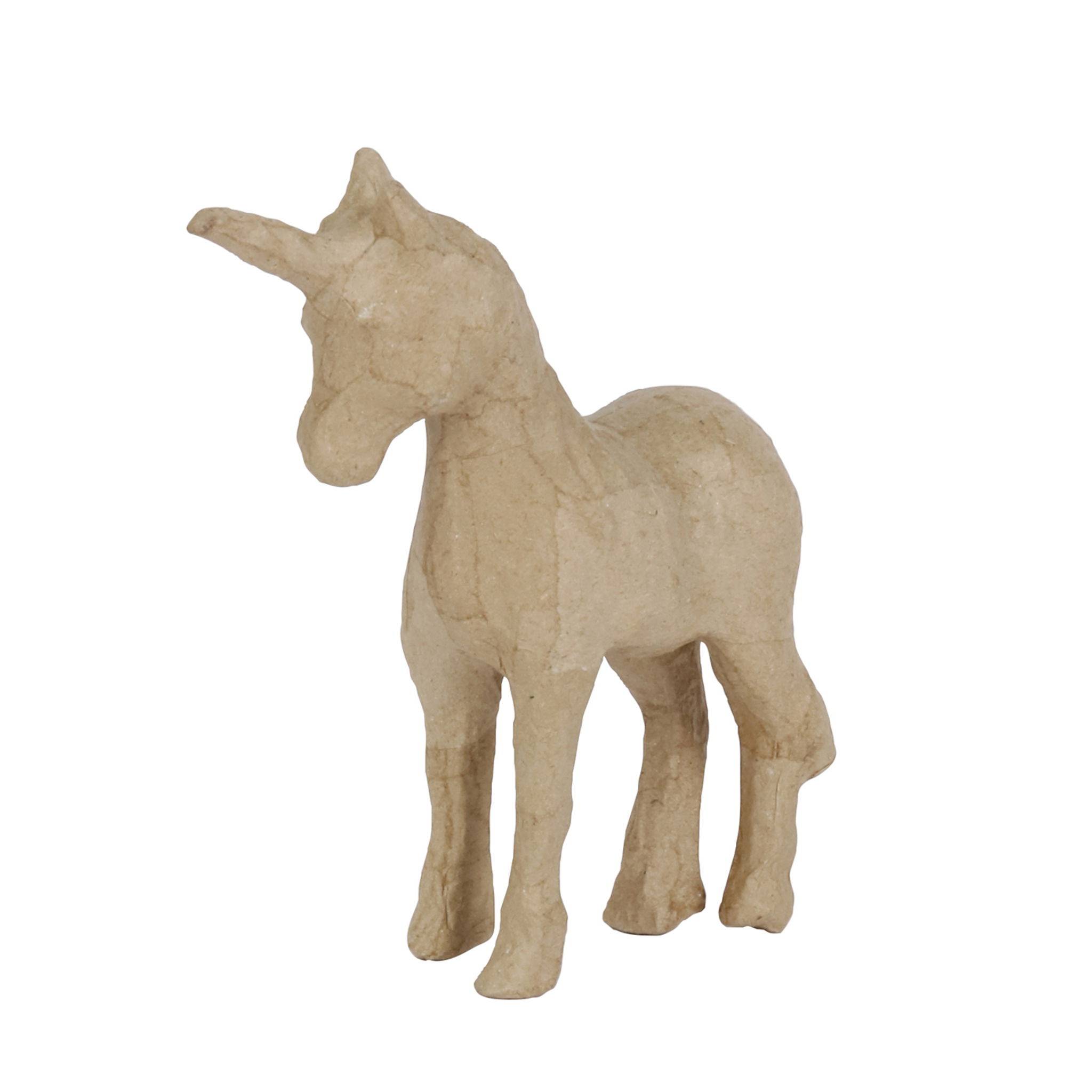 Décopatch 5x Kleines Pappmaché, braun, Einhorn - Kartonbraun AP147O