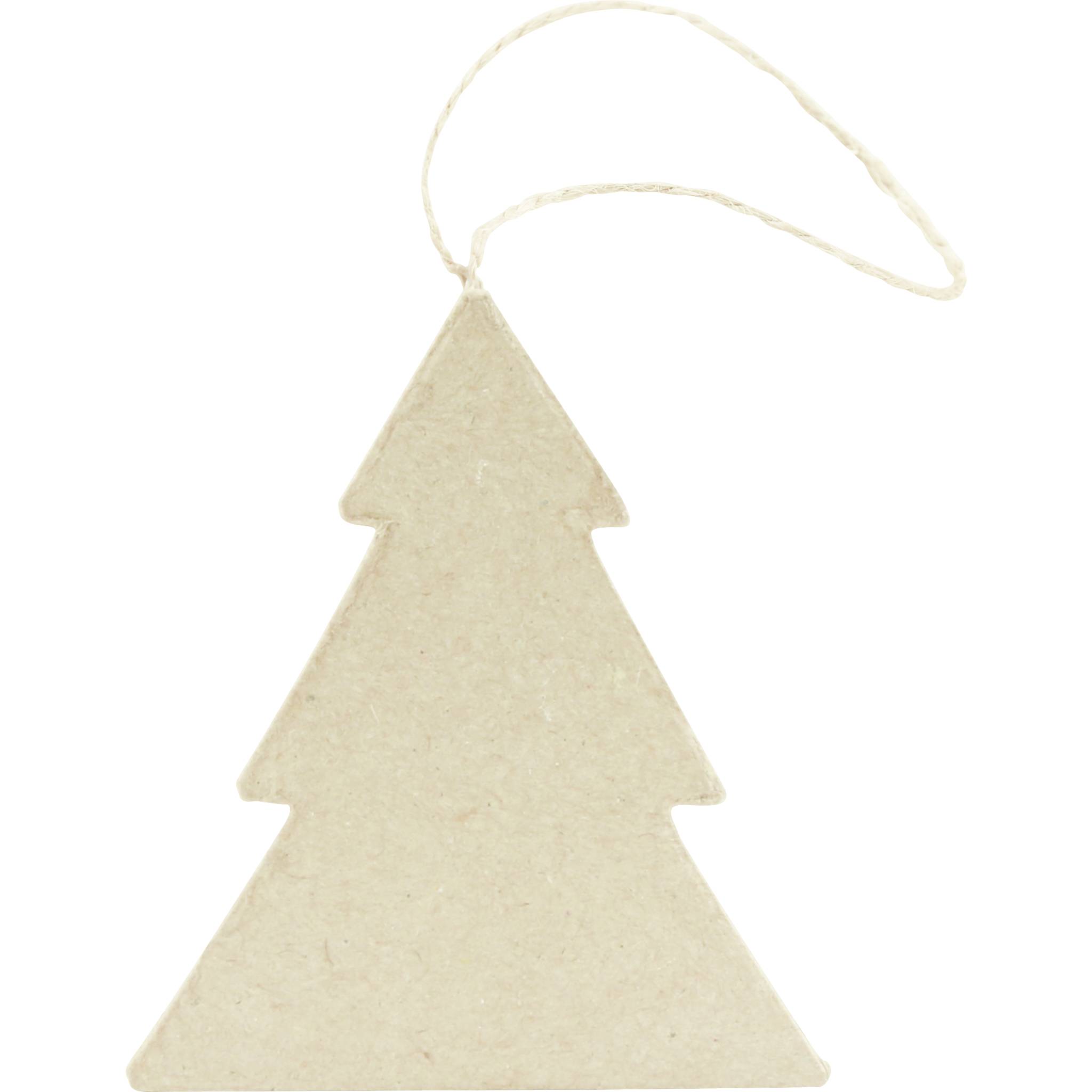 Décopatch 10x Pappmaché, flacher Tannenbaum zum Aufhängen Kartonbraun NO026O