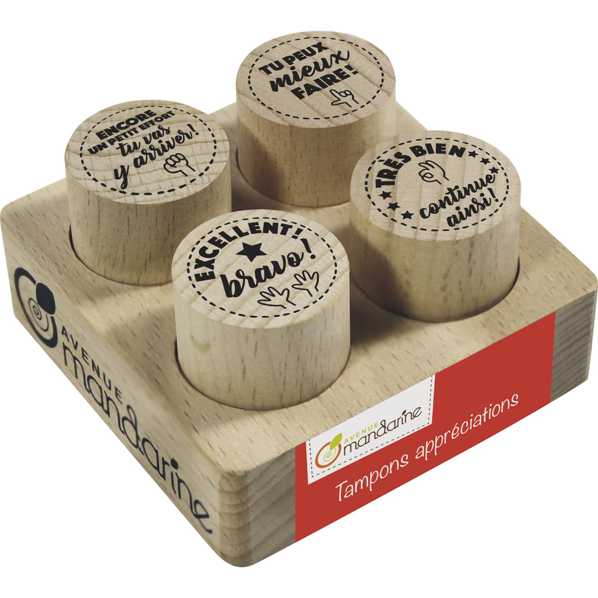 Avenue Mandarine 3x Stempel, Kollektion Lehrer (auf Französisch) - Braun| CO157C
